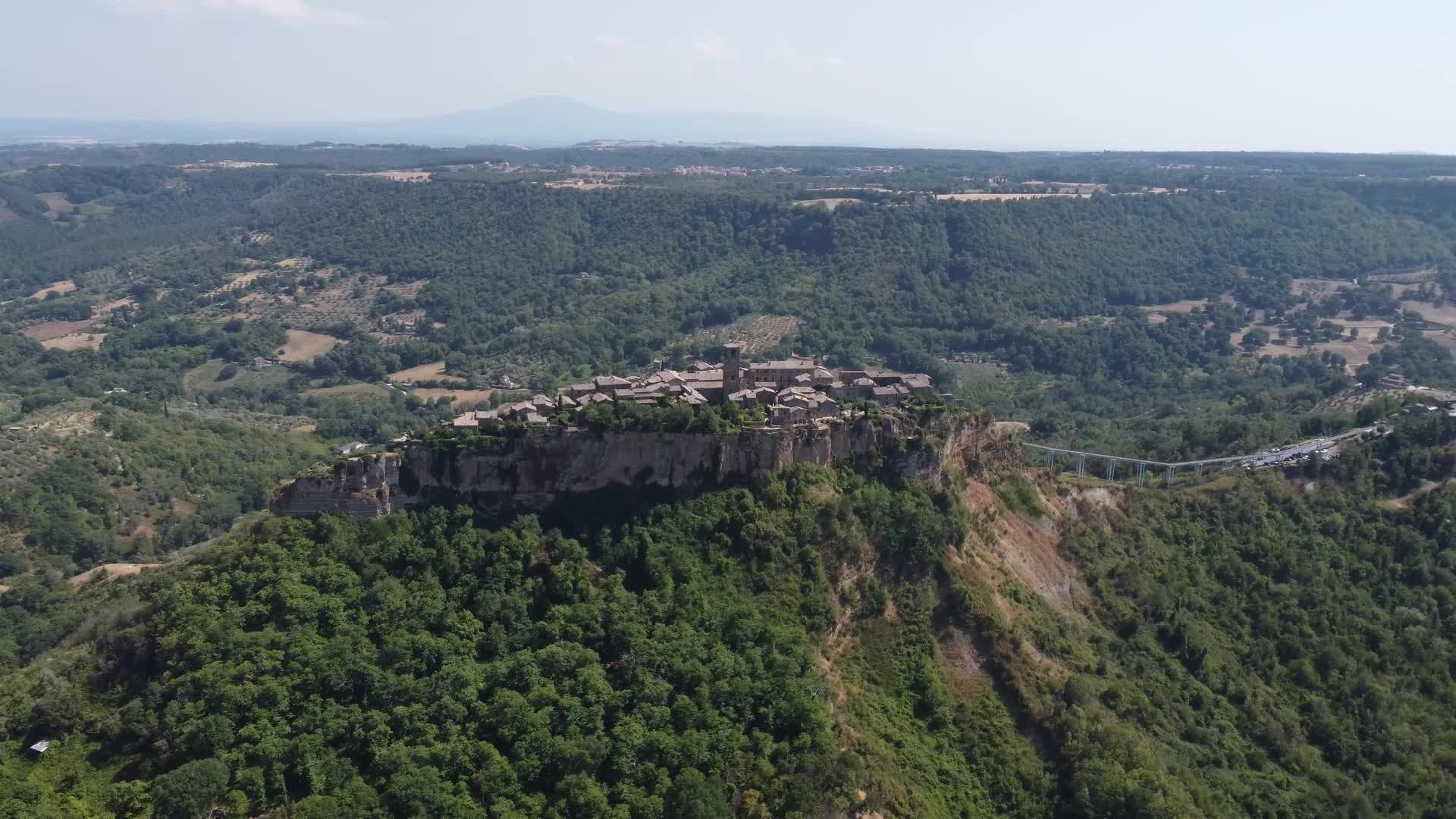 Drone View Of the Italian Village of Civita di Bagnoregio
