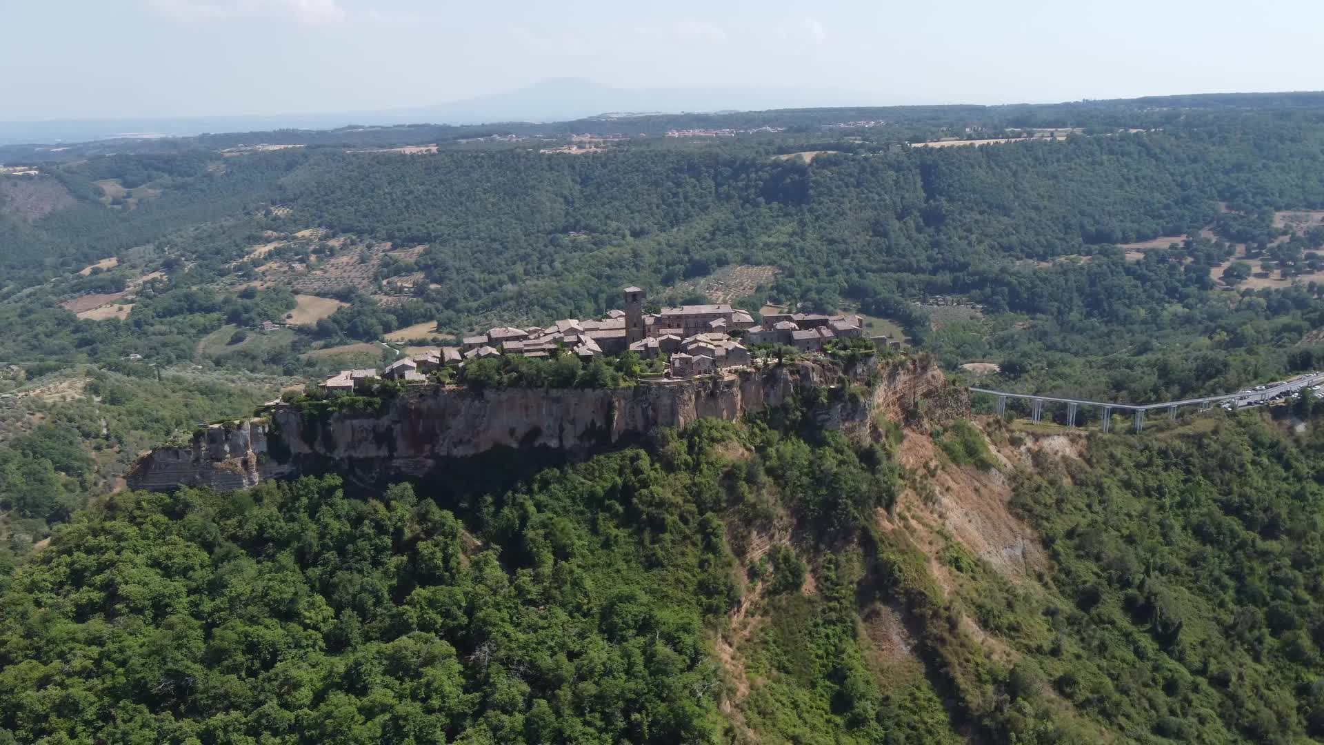 Drone View Of the Italian Village of Civita di Bagnoregio