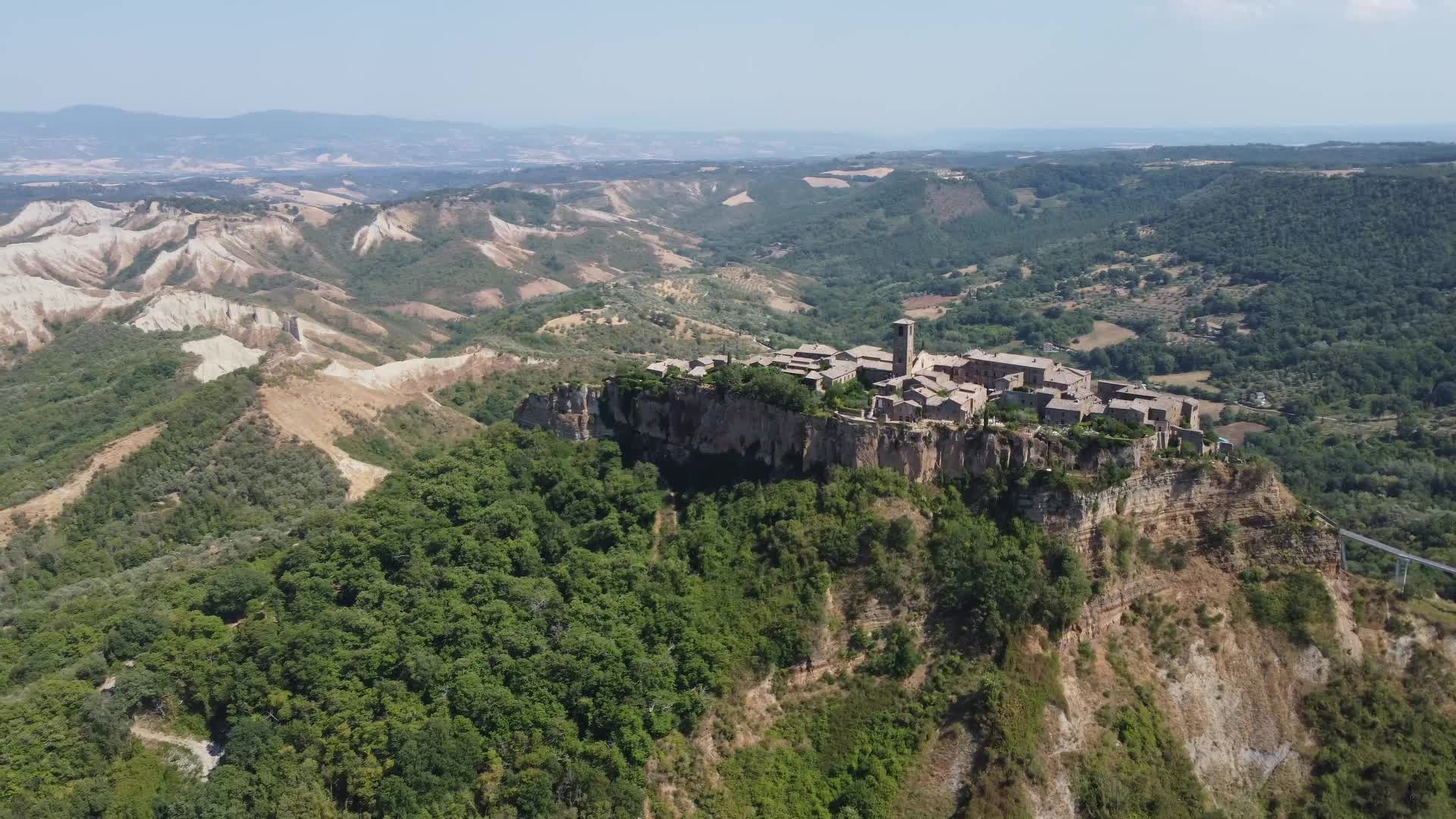 Drone View Of the Italian Village of Civita di Bagnoregio