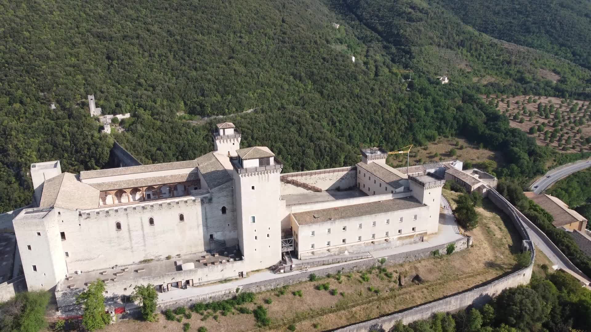 Drone View of Spoleto, Italy