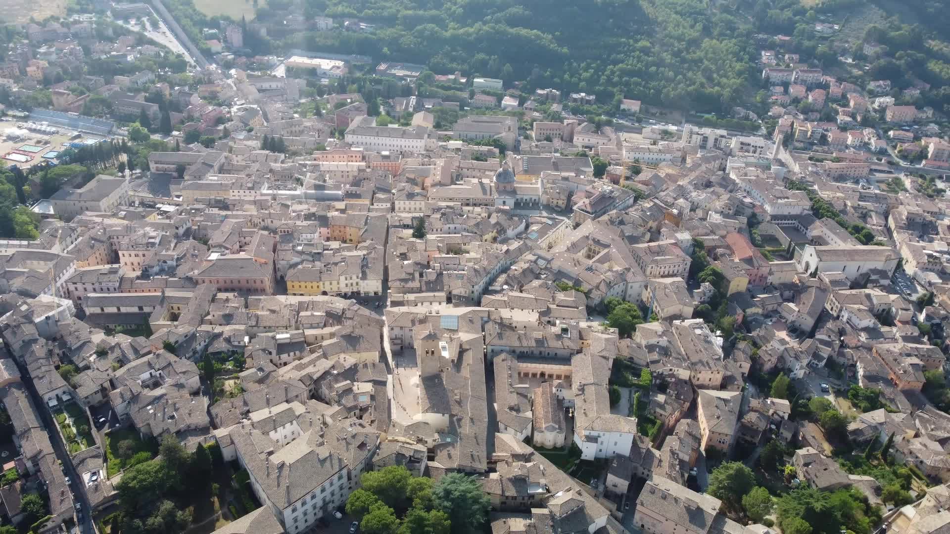 Drone View of Spoleto, Italy