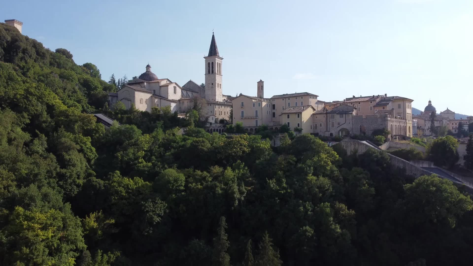 Drone View of Spoleto, Italy