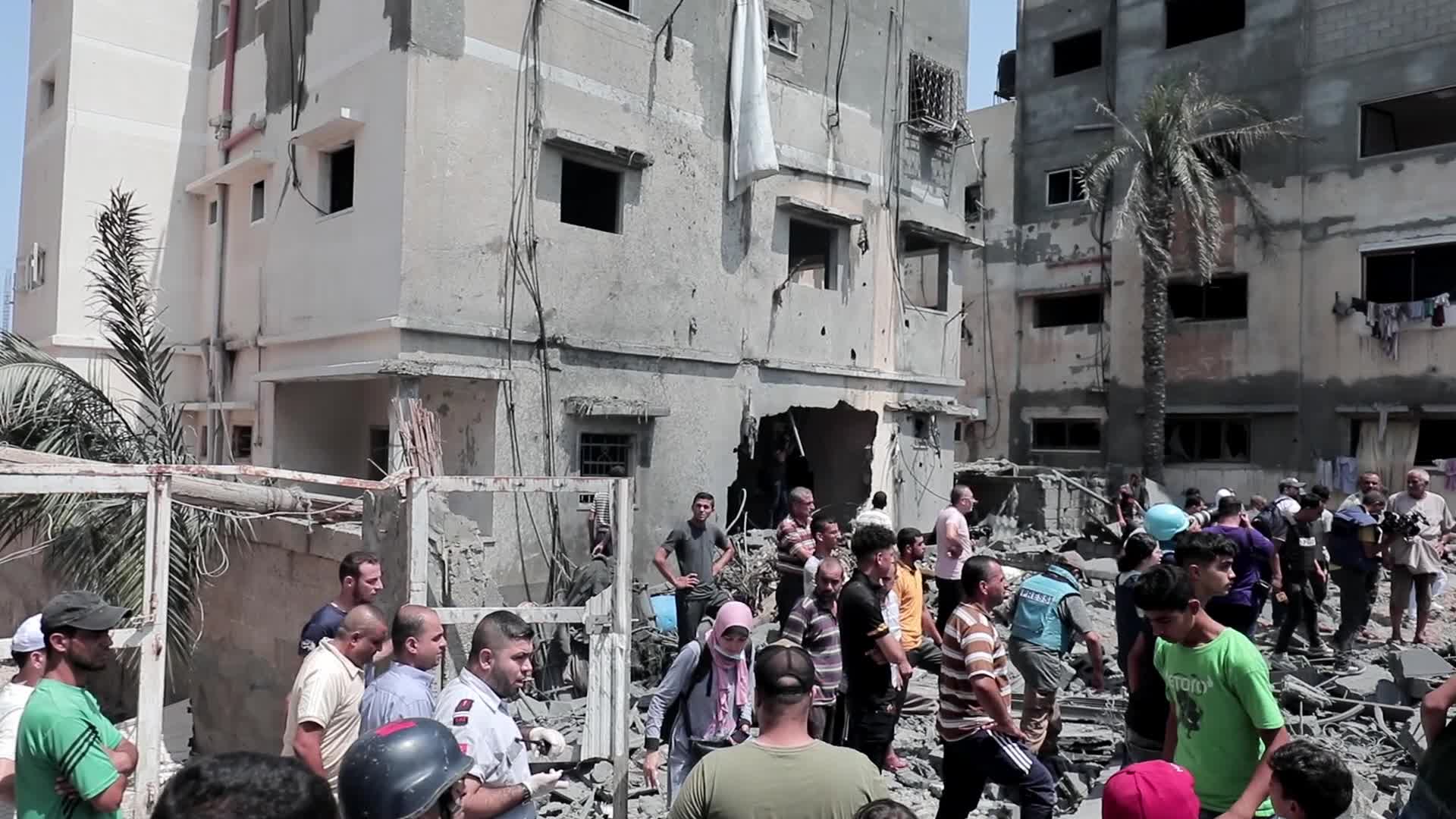 Aftermath of Israeli air strike in Gaza, Palestine