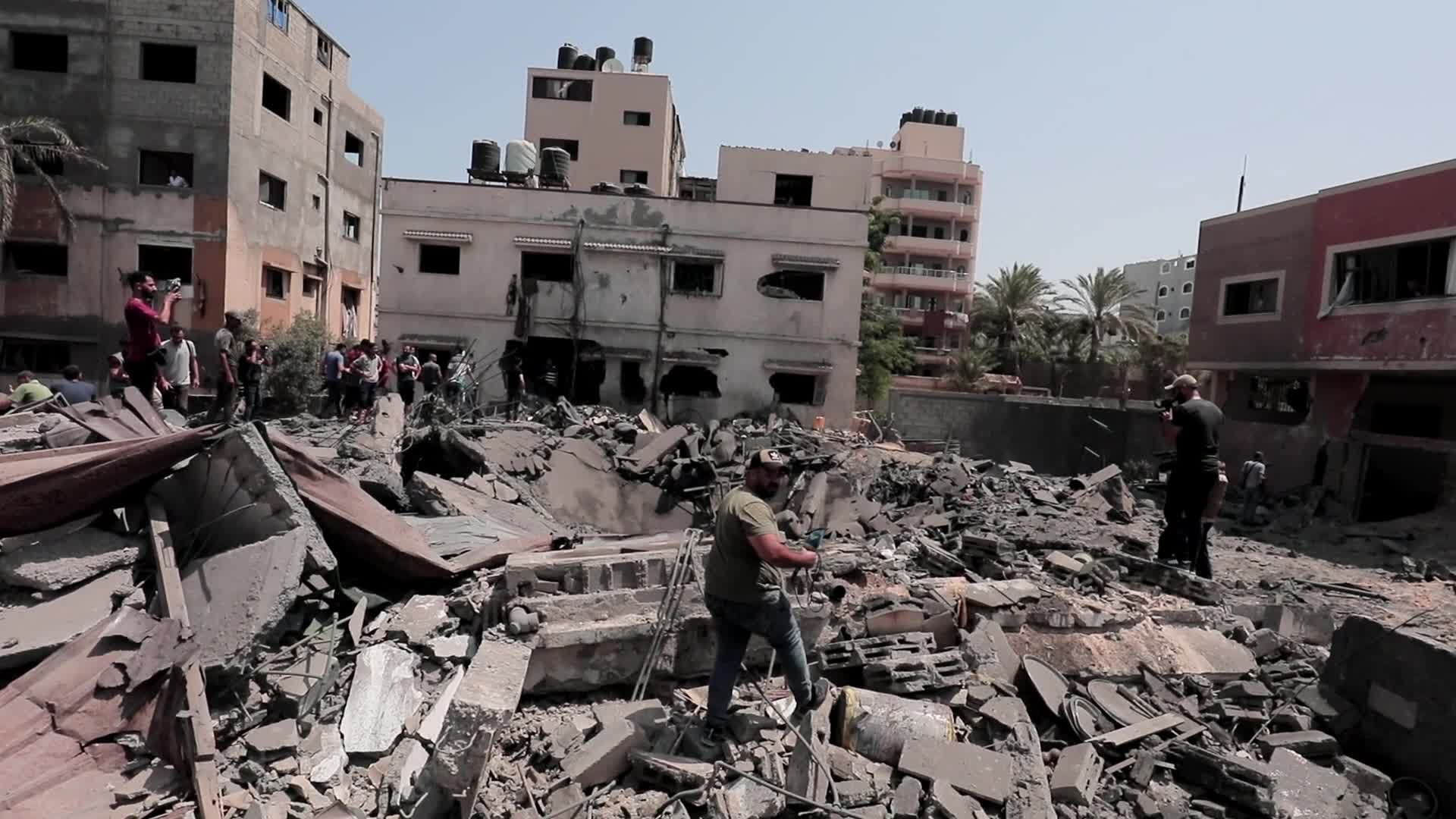 Aftermath of Israeli air strike in Gaza, Palestine
