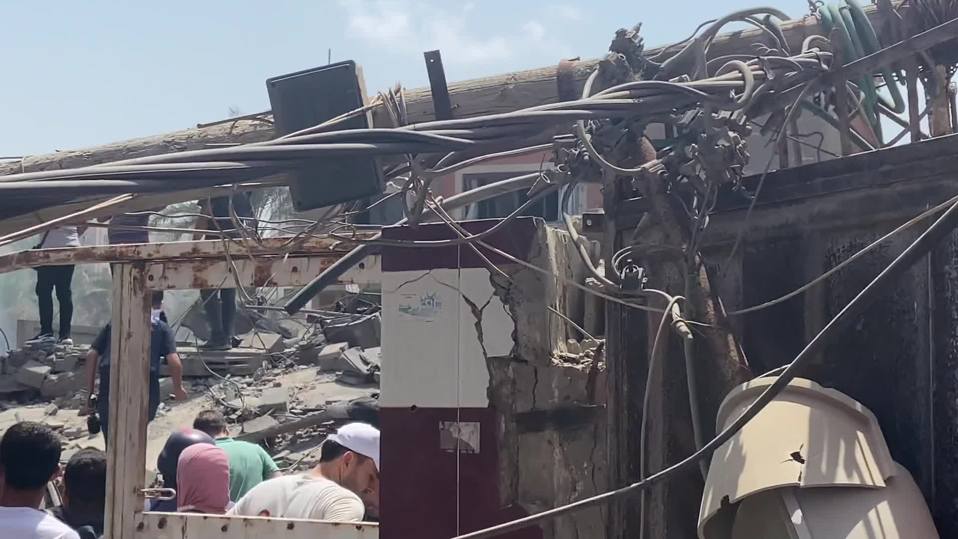 Aftermath of Israeli air strike in Gaza, Palestine