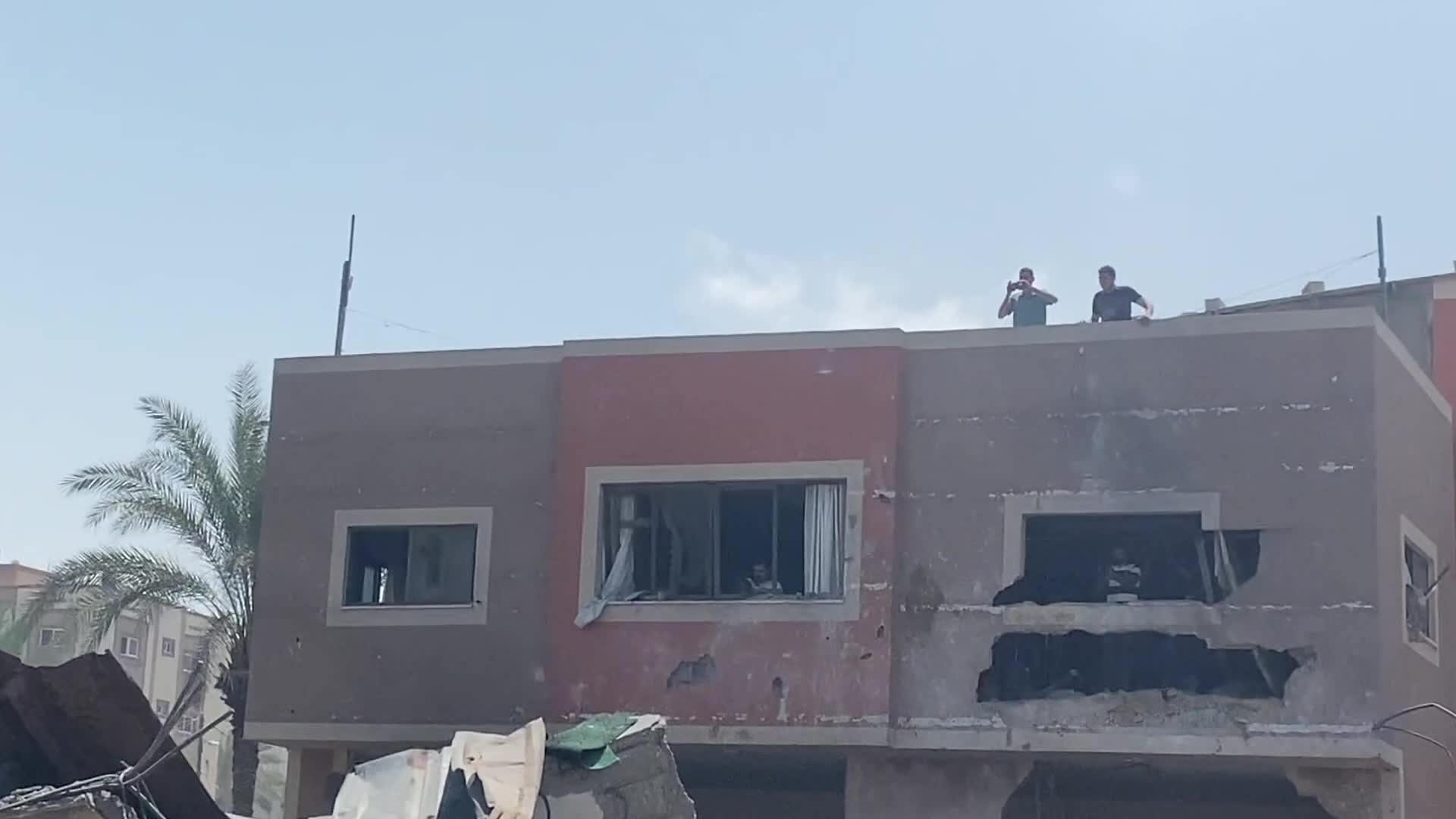 Aftermath of Israeli air strike in Gaza, Palestine