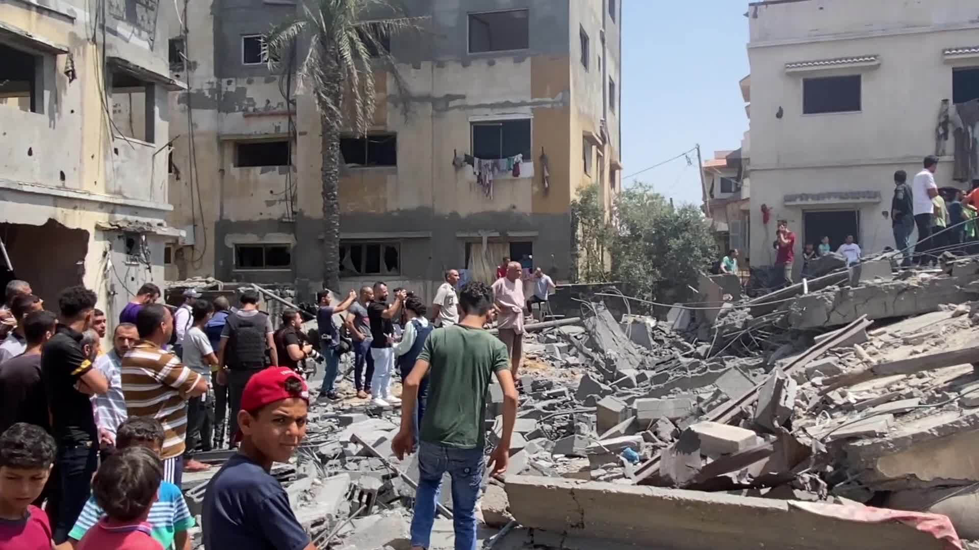 Aftermath of Israeli air strike in Gaza, Palestine