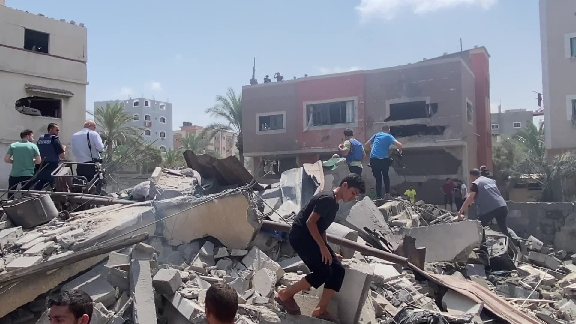 Aftermath of Israeli air strike in Gaza, Palestine
