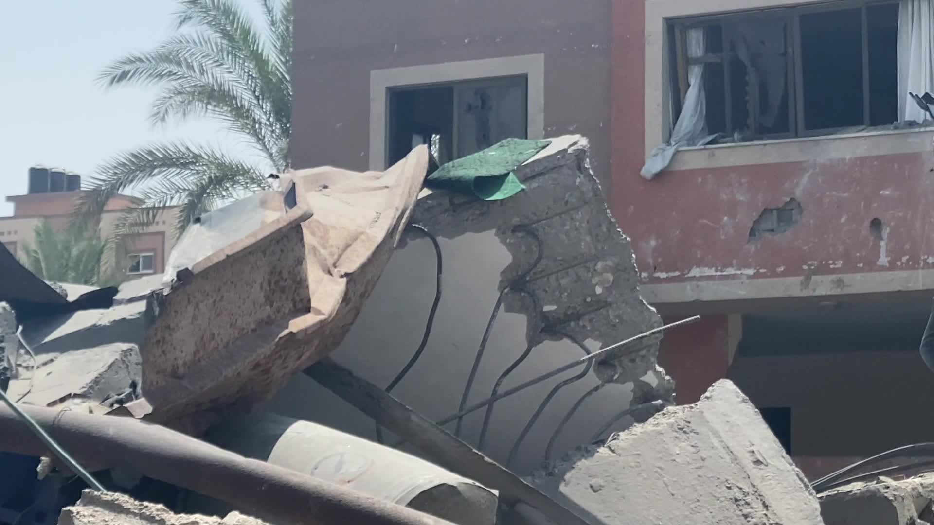 Aftermath of Israeli air strike in Gaza, Palestine