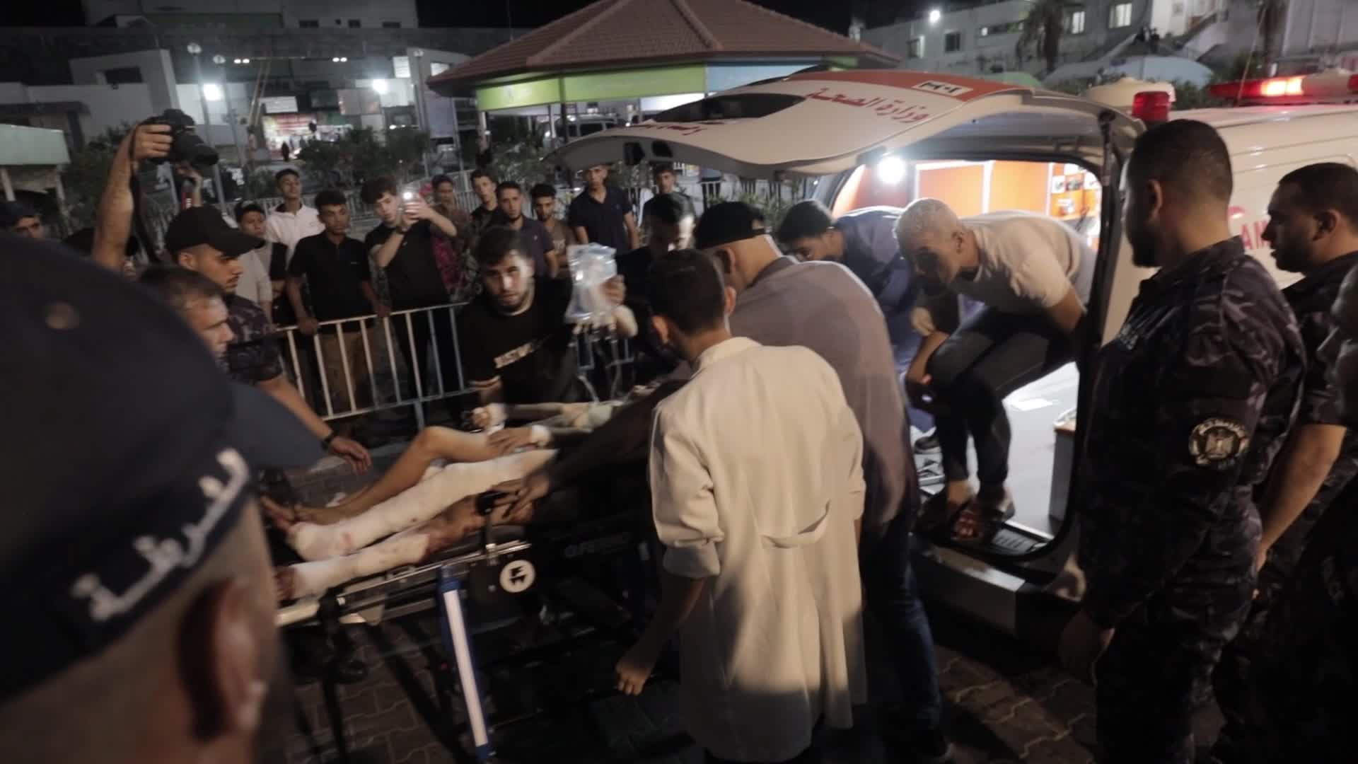 Wounded Palestinians At Shifa Hospital Following Israeli Air Strike