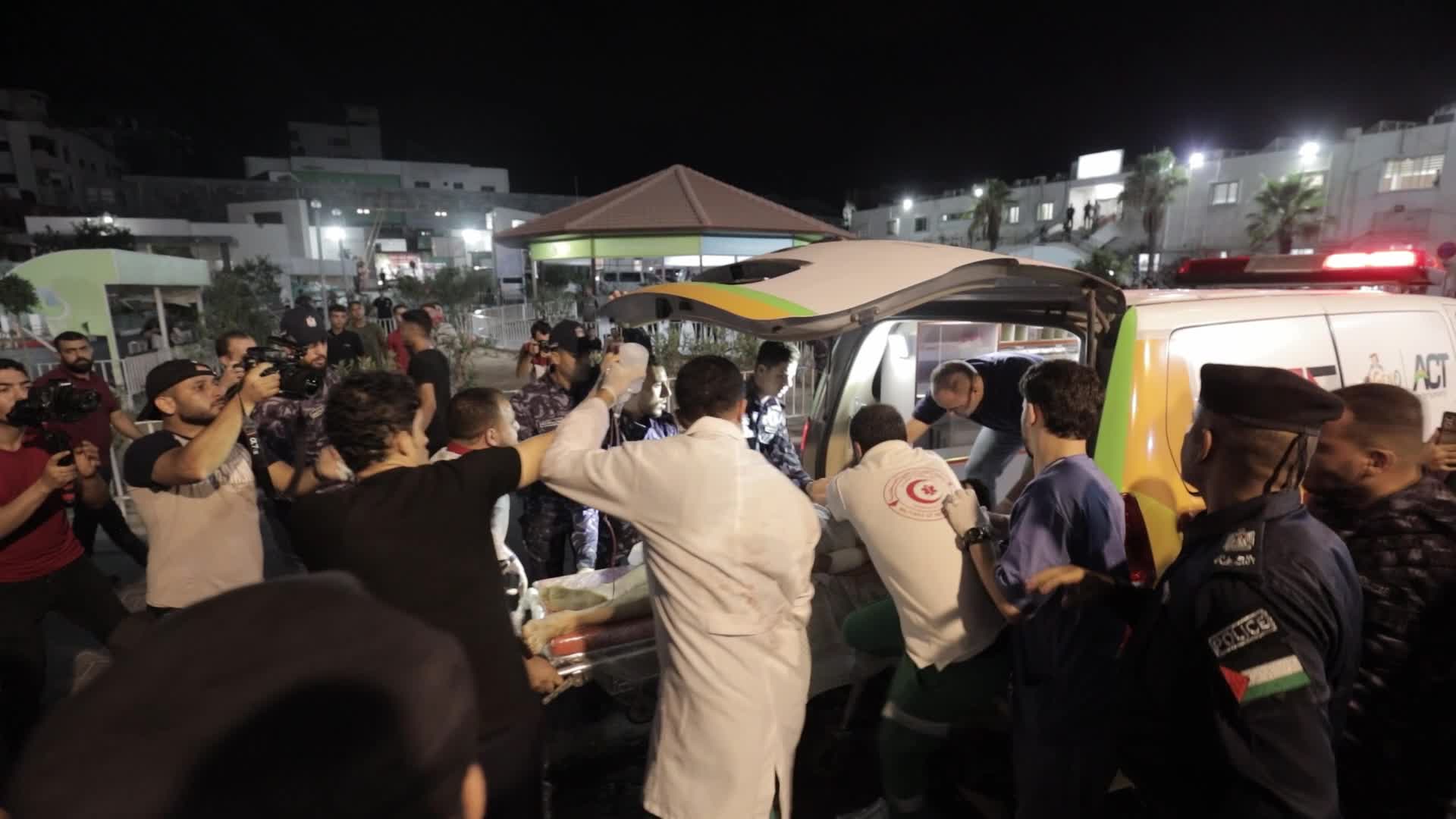Wounded Palestinians At Shifa Hospital Following Israeli Air Strike