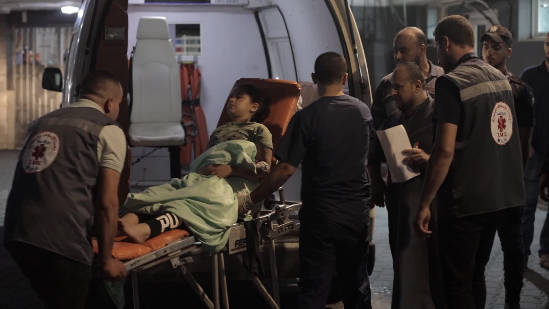 Wounded Palestinians At Shifa Hospital Following Israeli Air Strike