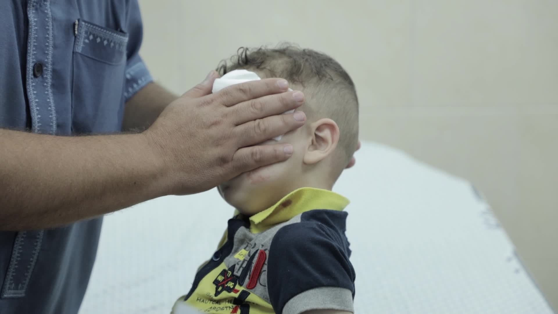 Injured Palestinians After Israeli Air Strike
