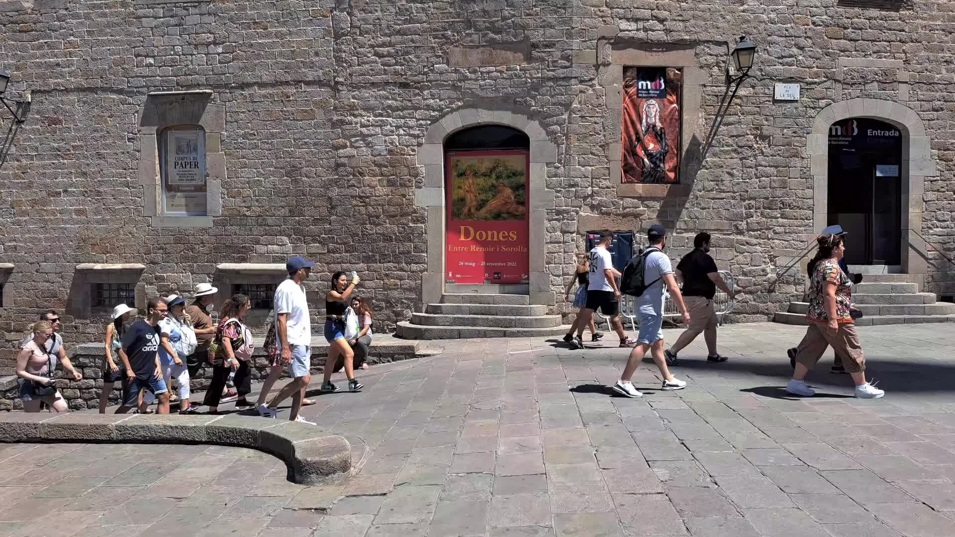 Tourists in Barcelona, Spain