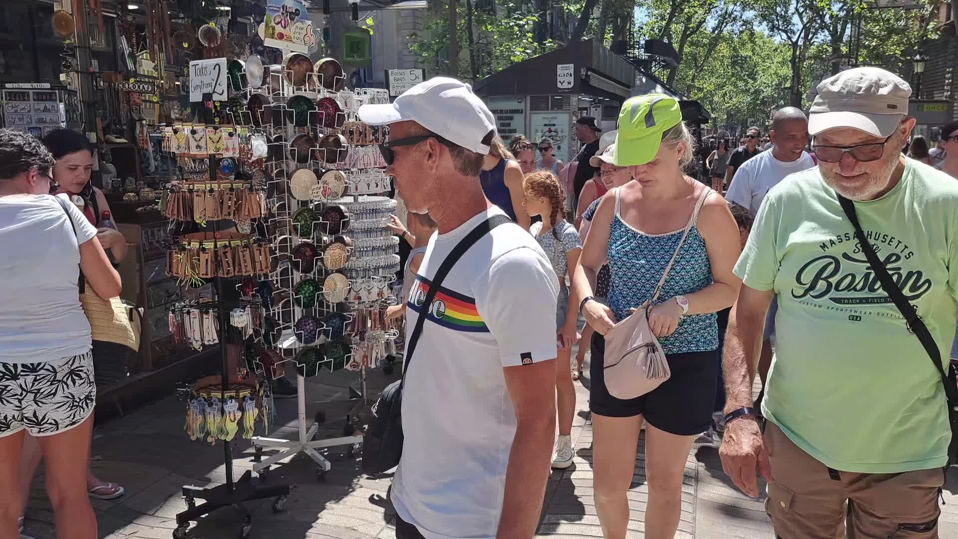 Tourists in Barcelona, Spain