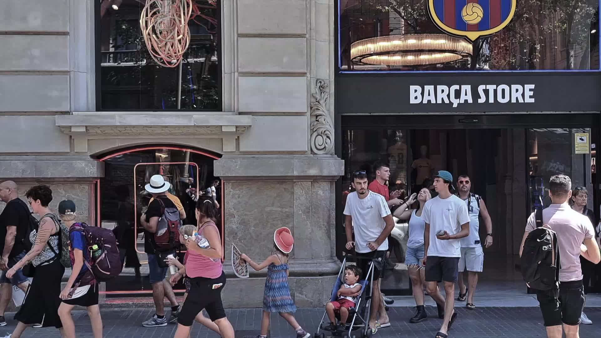 Tourists in Barcelona, Spain