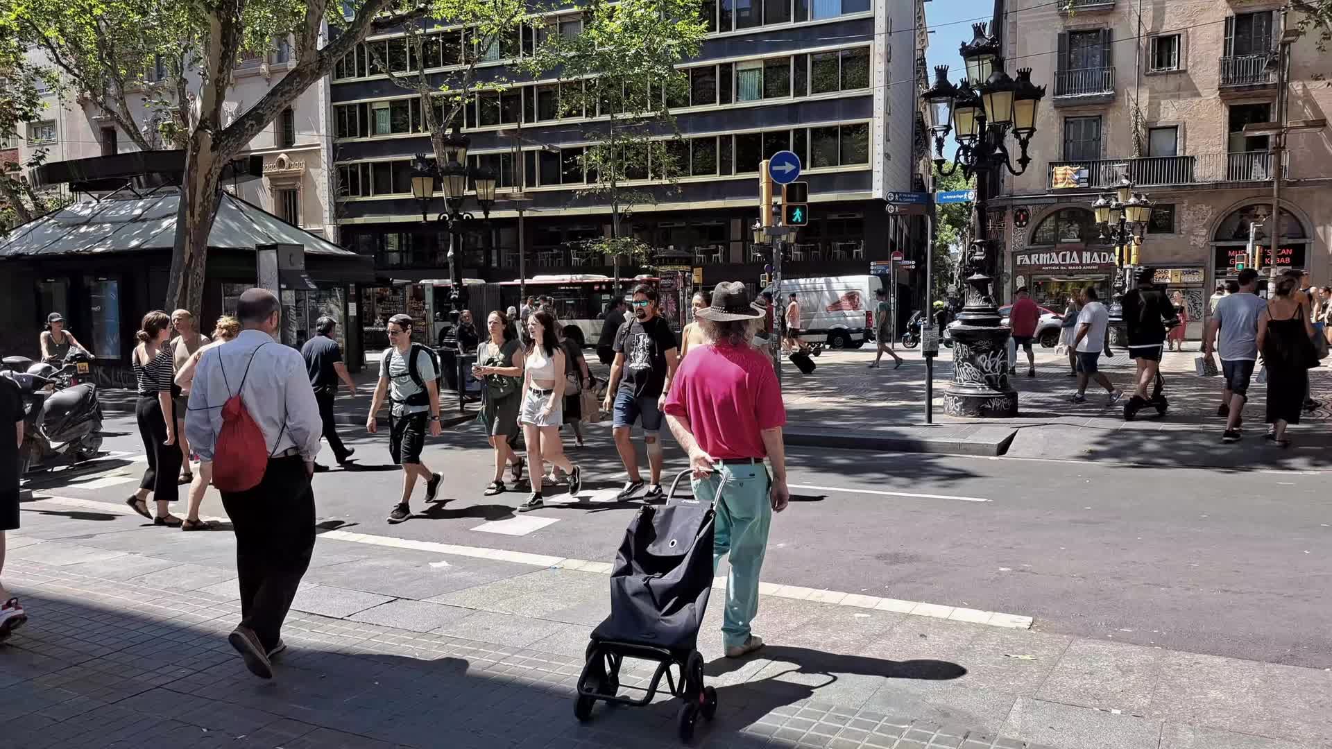 Tourists in Barcelona, Spain