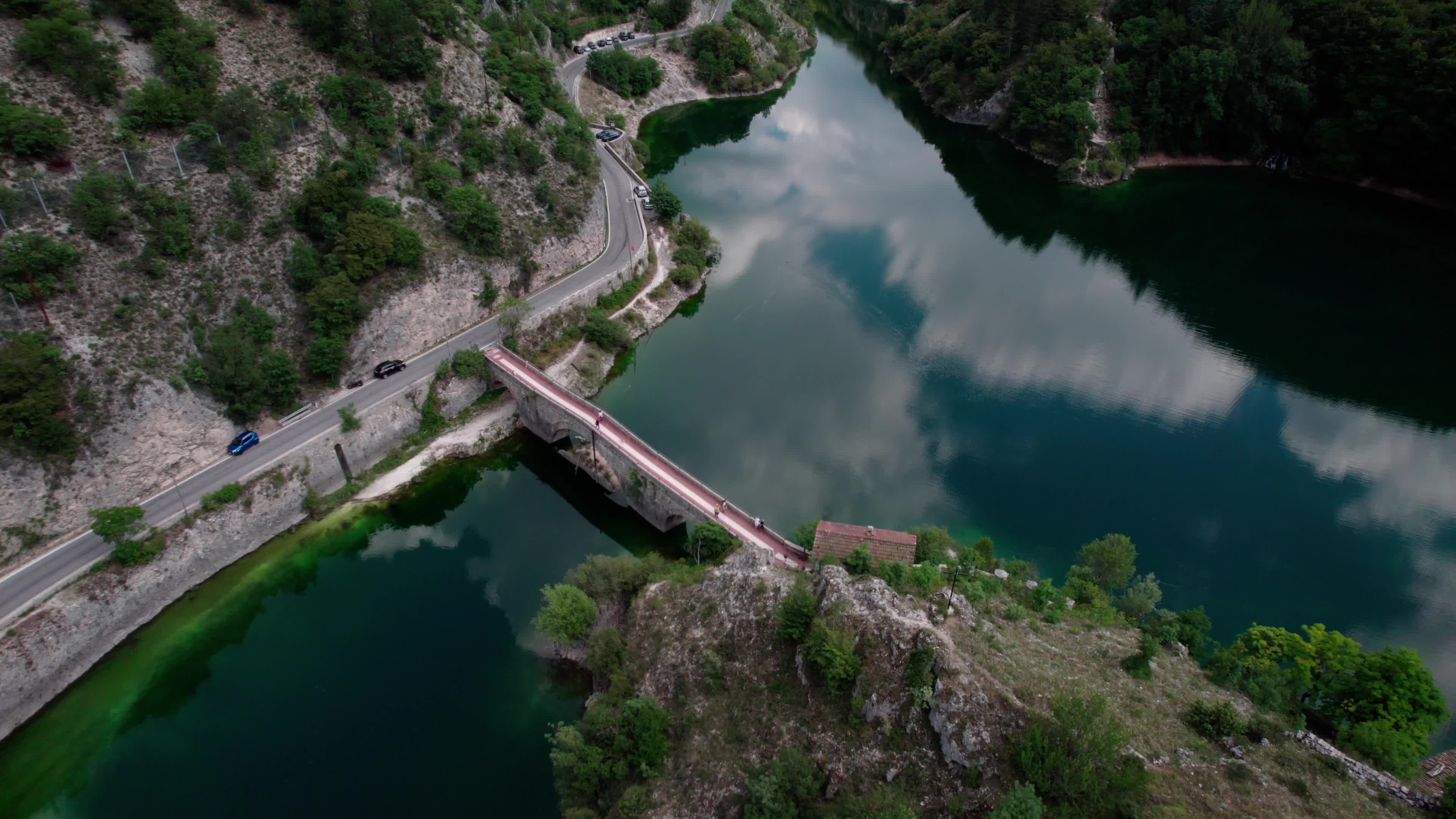 Aerial View Of Lago Di San Domenico, Villalago
