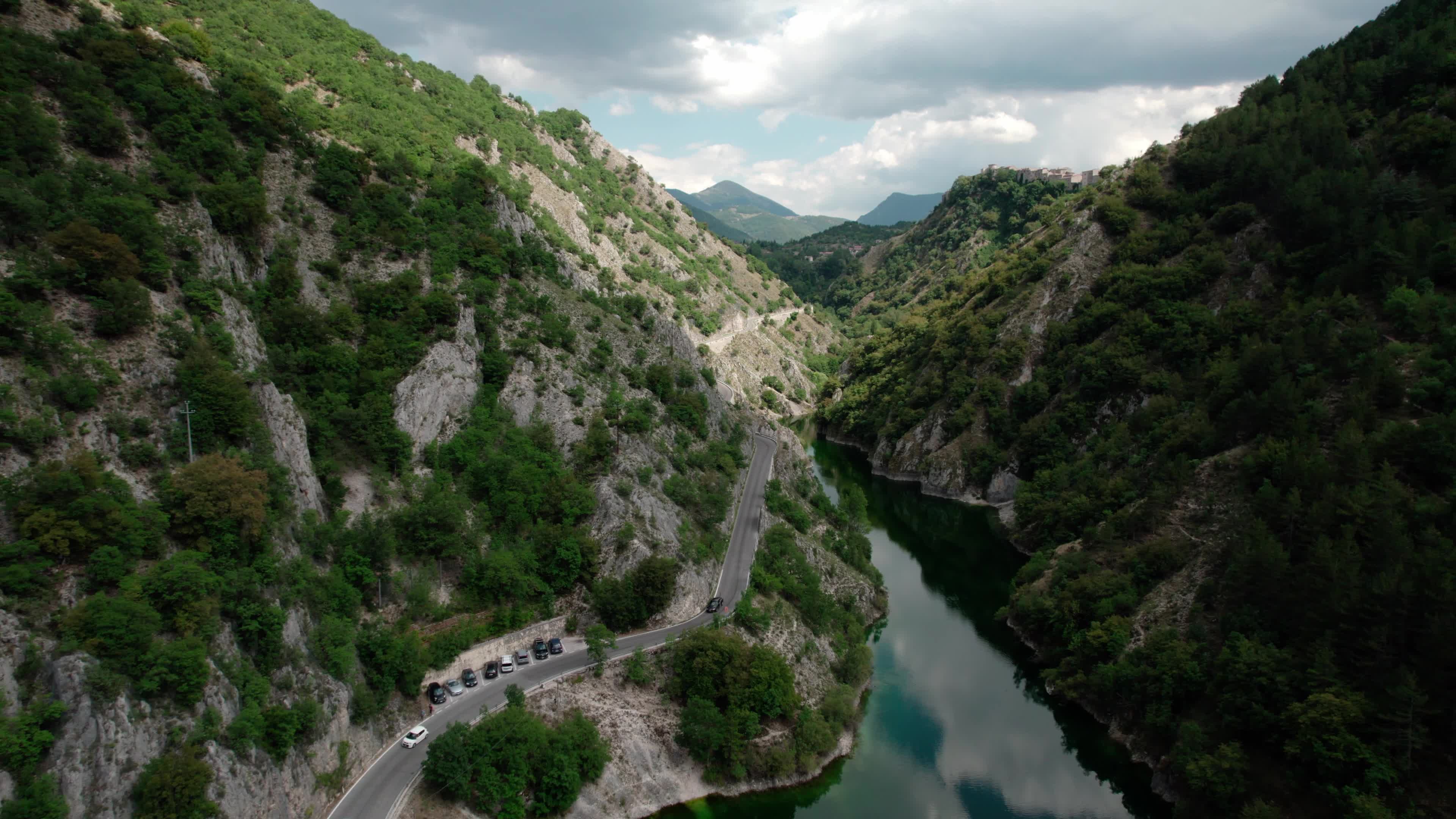 Aerial View Of Lago Di San Domenico, Villalago