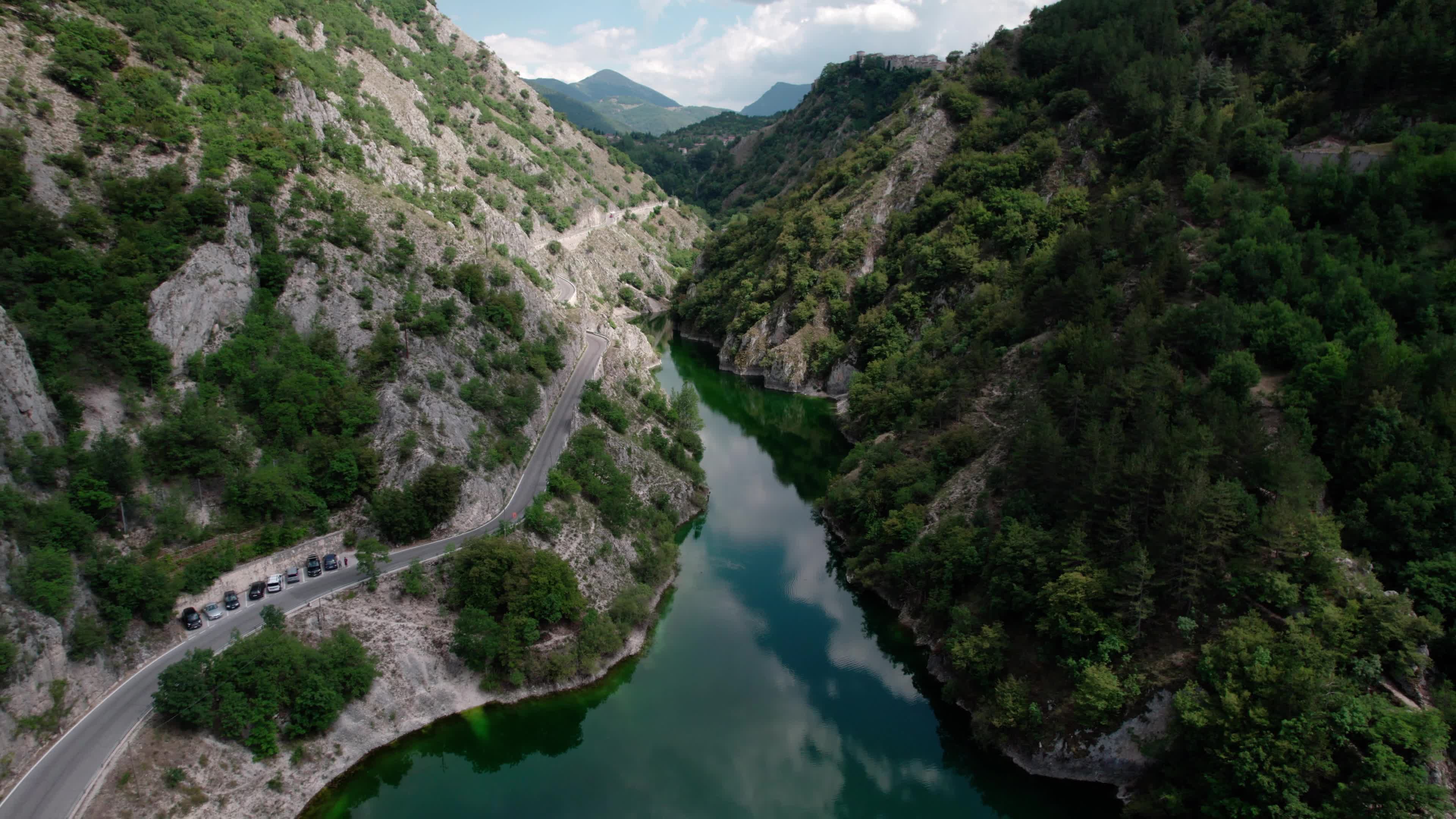 Aerial View Of Lago Di San Domenico, Villalago