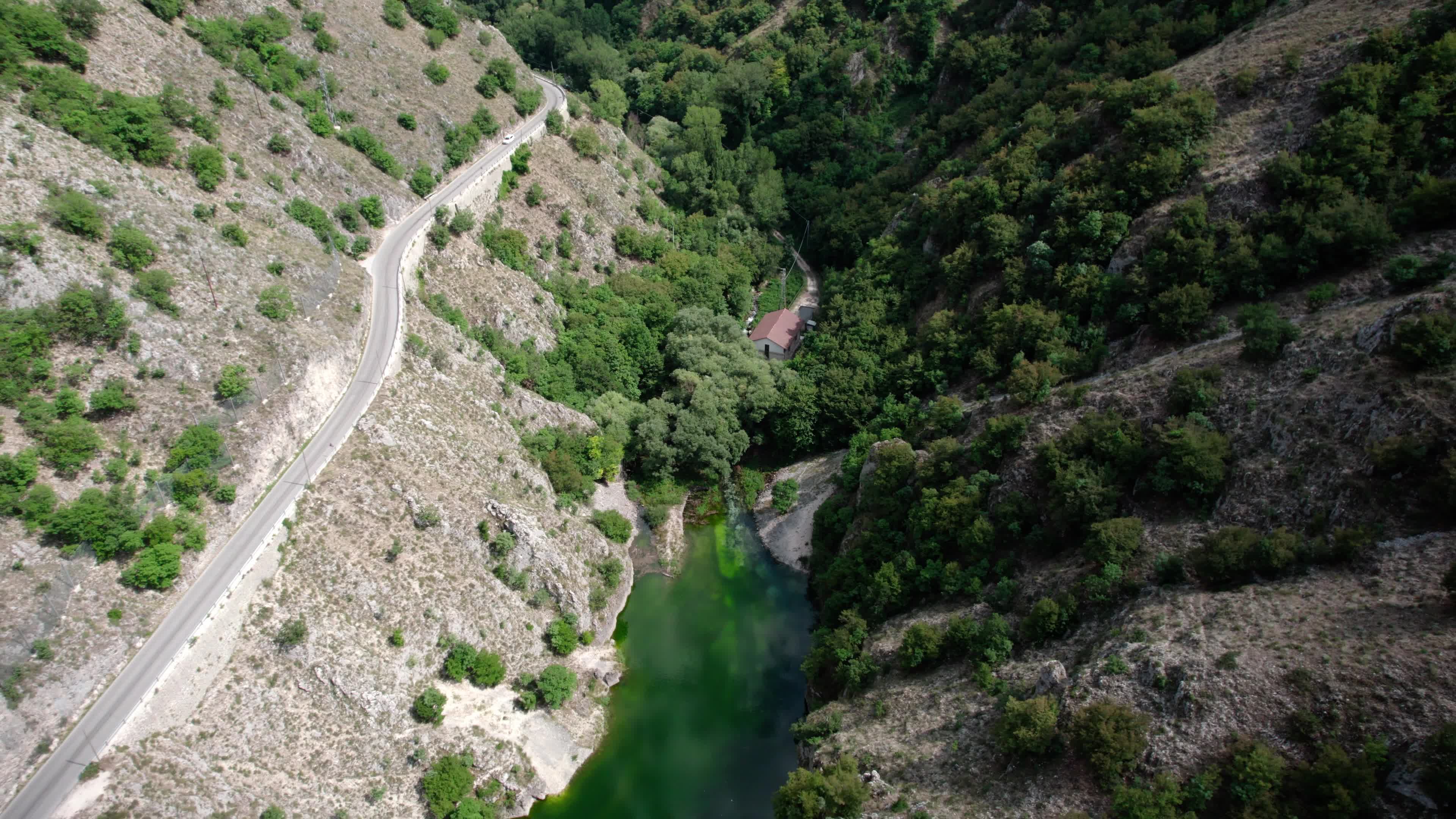 Aerial View Of Lago Di San Domenico, Villalago