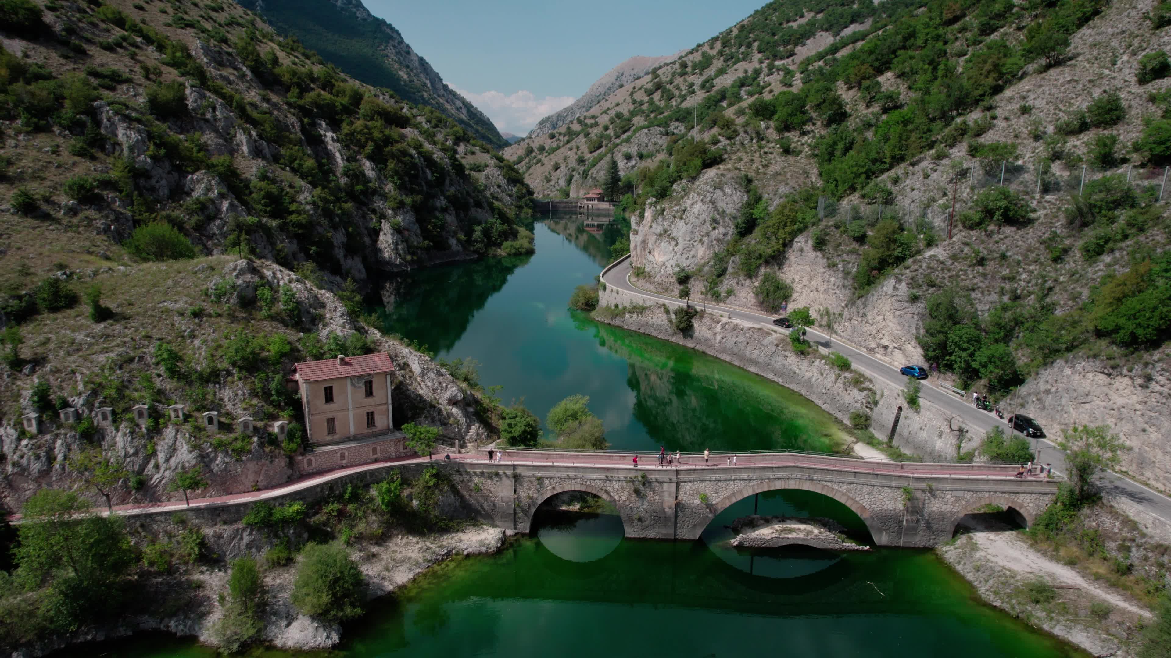 Aerial View Of Lago Di San Domenico, Villalago