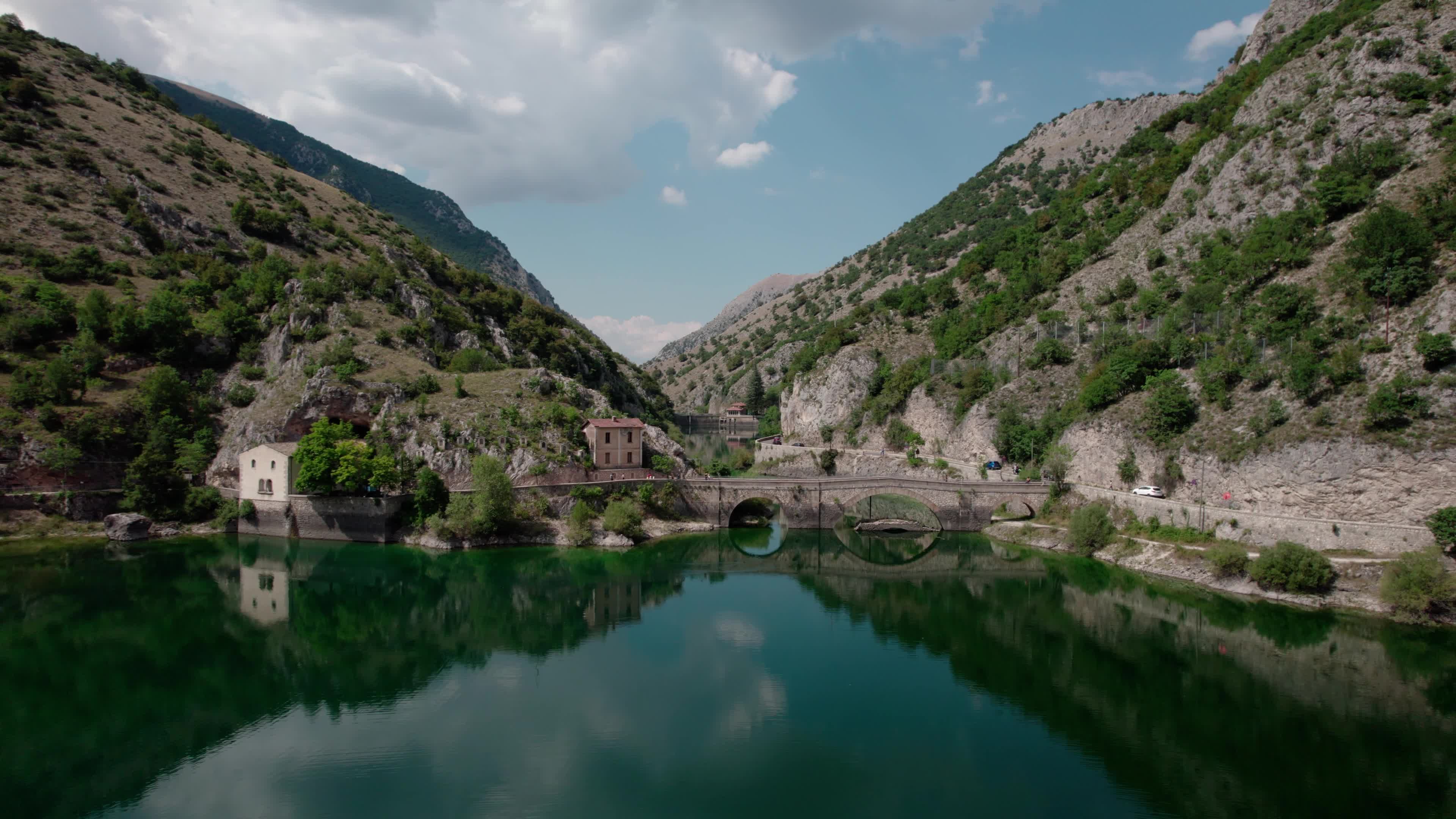 Aerial View Of Lago Di San Domenico, Villalago