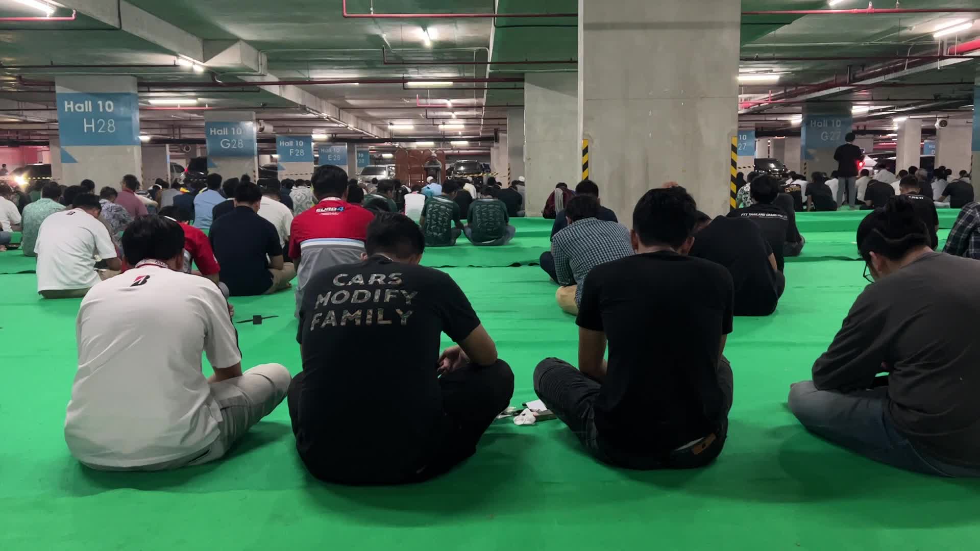 Friday Prayers at the Parking Basement in Indonesia