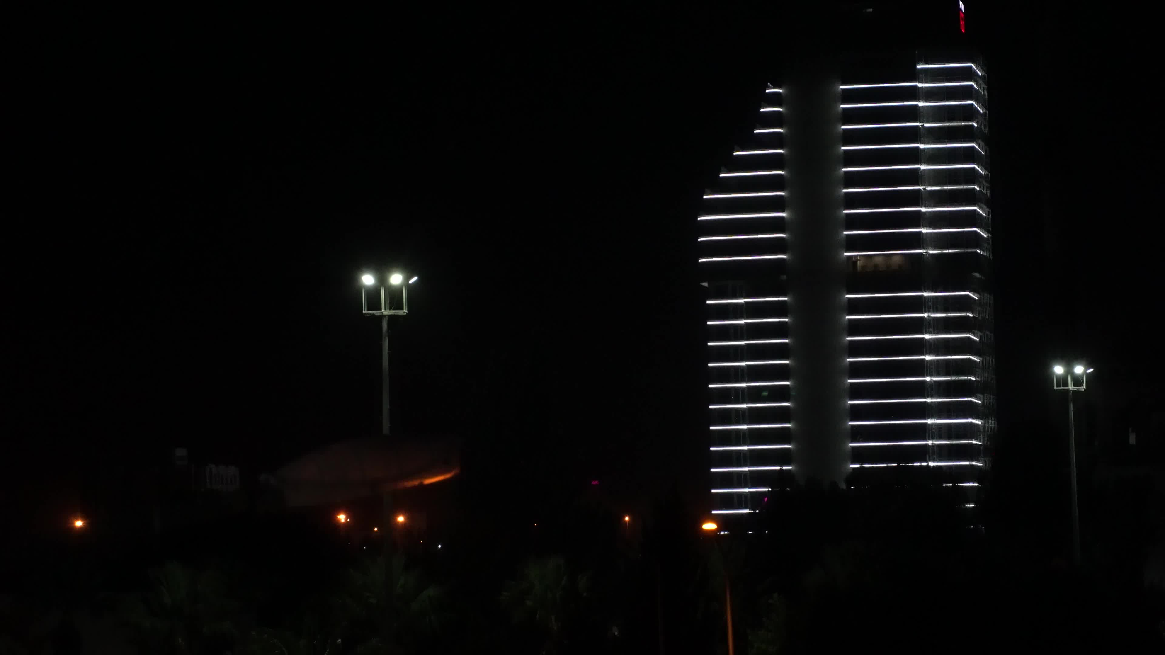 An evening cityscape; lights of the city Izmir