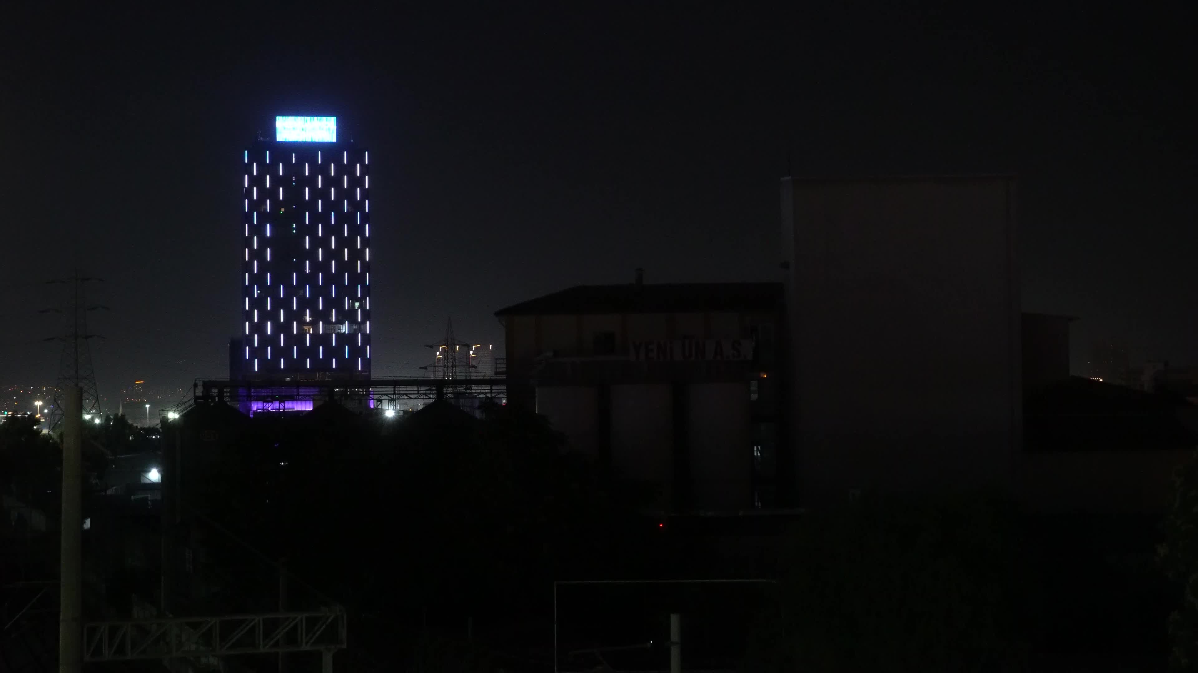 An evening cityscape; lights of the city Izmir