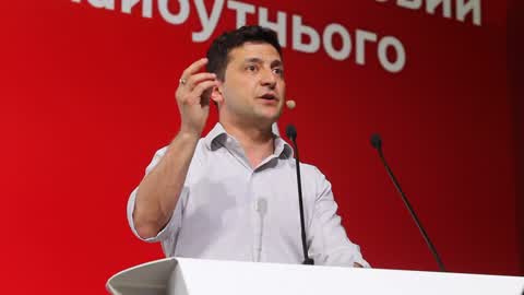 Ukraine's President Volodymyr Zelensky visits the iForum 2019 in Kiev