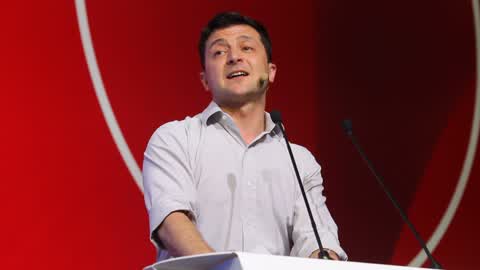 Ukraine's President Volodymyr Zelensky visits the iForum 2019 in Kiev