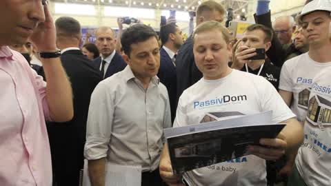 Ukraine's President Volodymyr Zelensky visits the iForum 2019 in Kiev