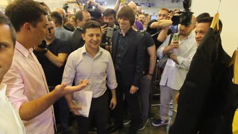 Ukraine's President Volodymyr Zelensky visits the iForum 2019 in Kiev
