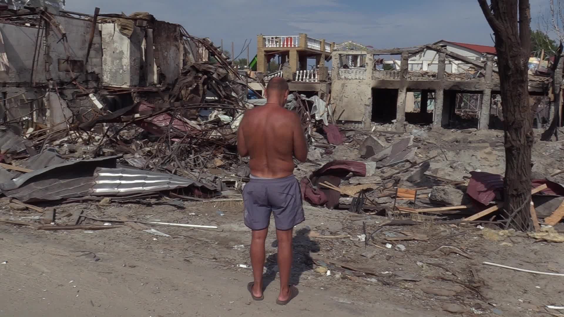 Aftermath of a rocket strike in Odesa region, amid Russia's invasion of Ukraine