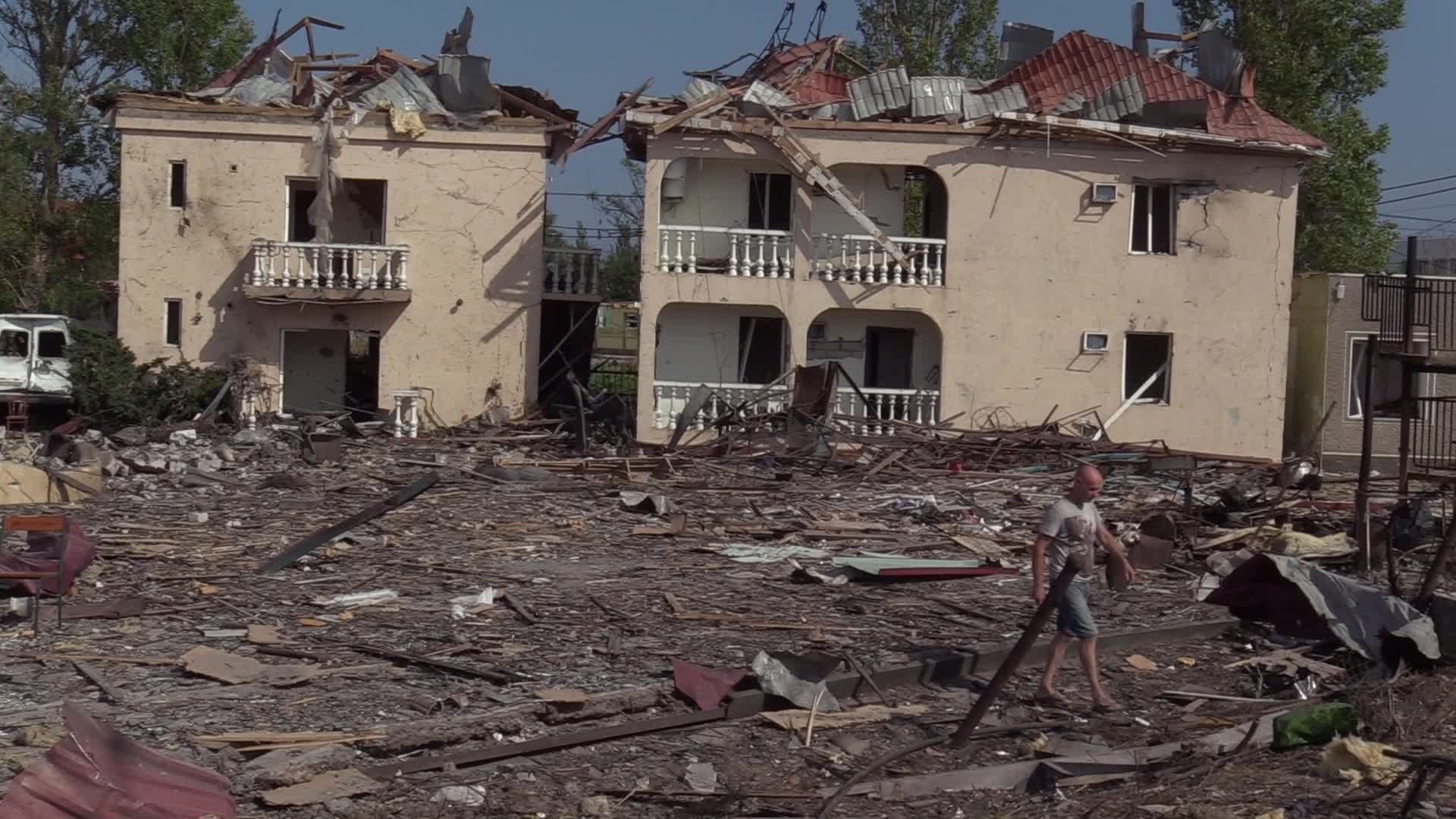 Aftermath of a rocket strike in Odesa region, amid Russia's invasion of Ukraine