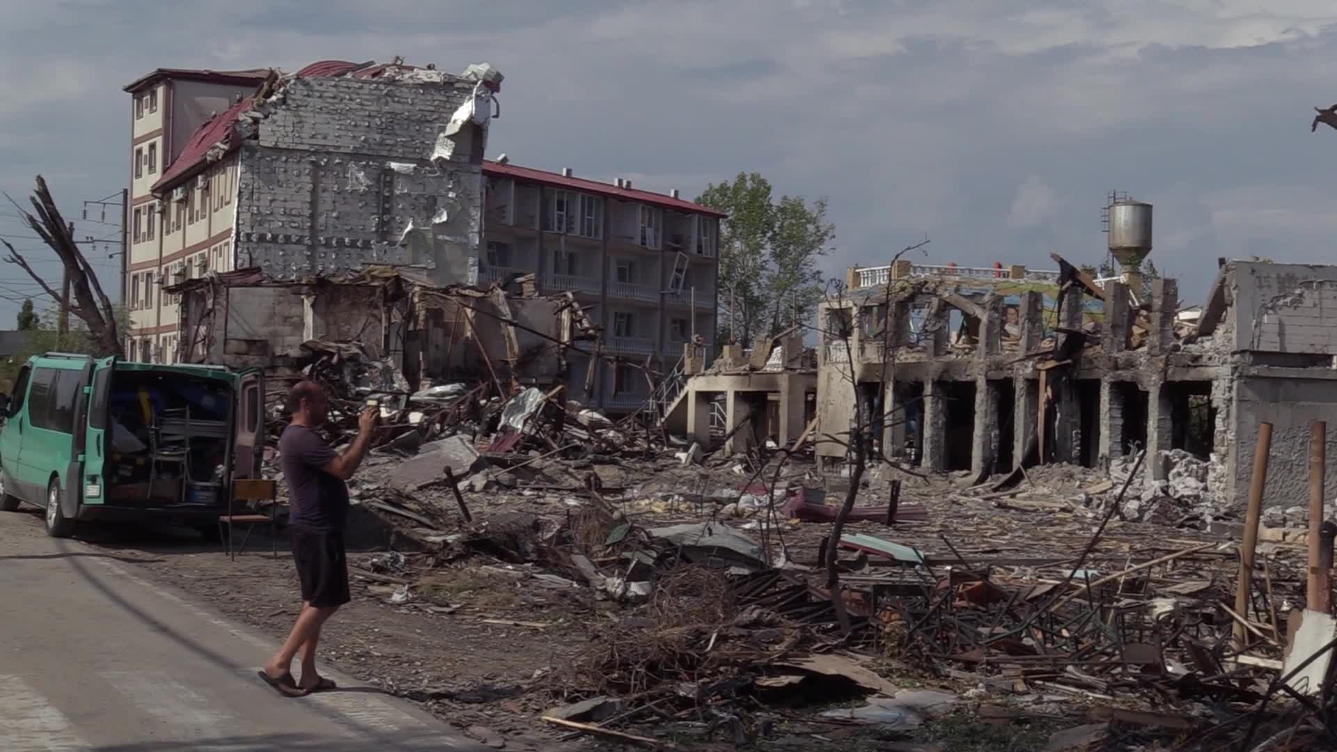 Aftermath of a rocket strike in Odesa region, amid Russia's invasion of Ukraine