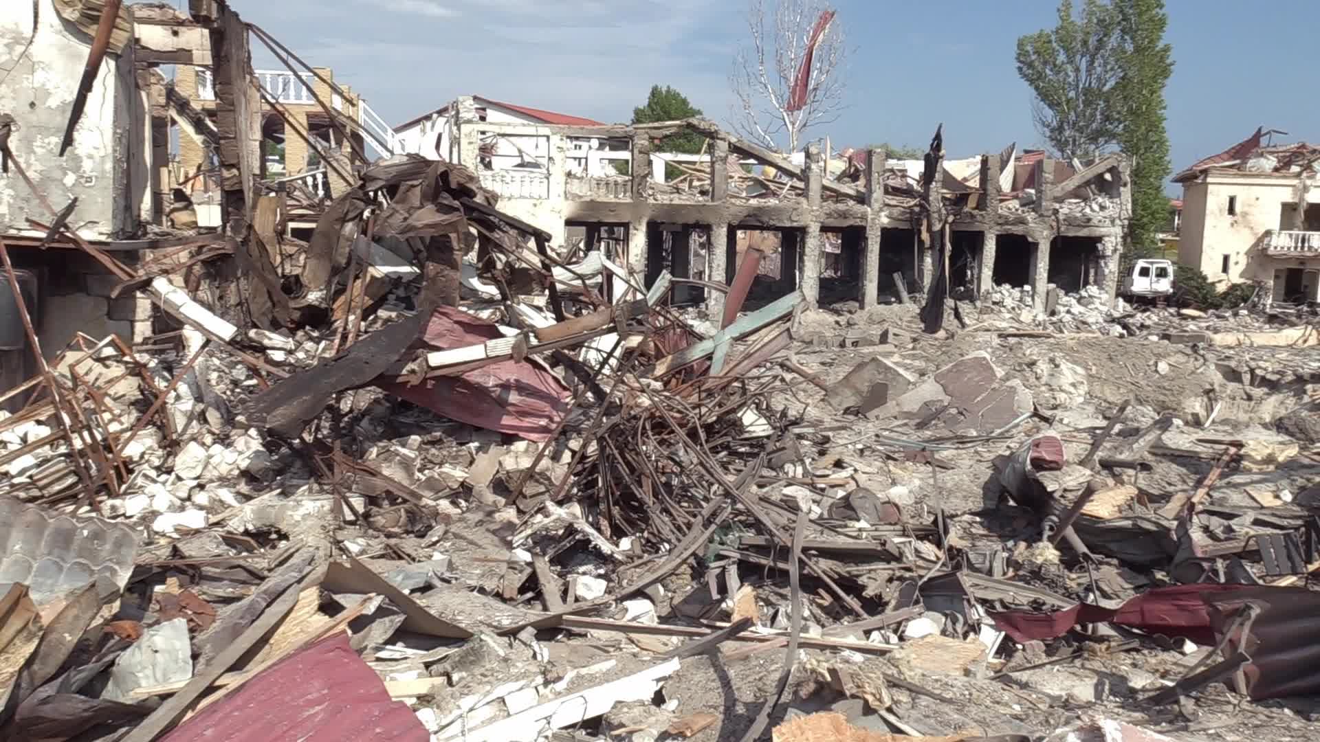 Aftermath of a rocket strike in Odesa region, amid Russia's invasion of Ukraine