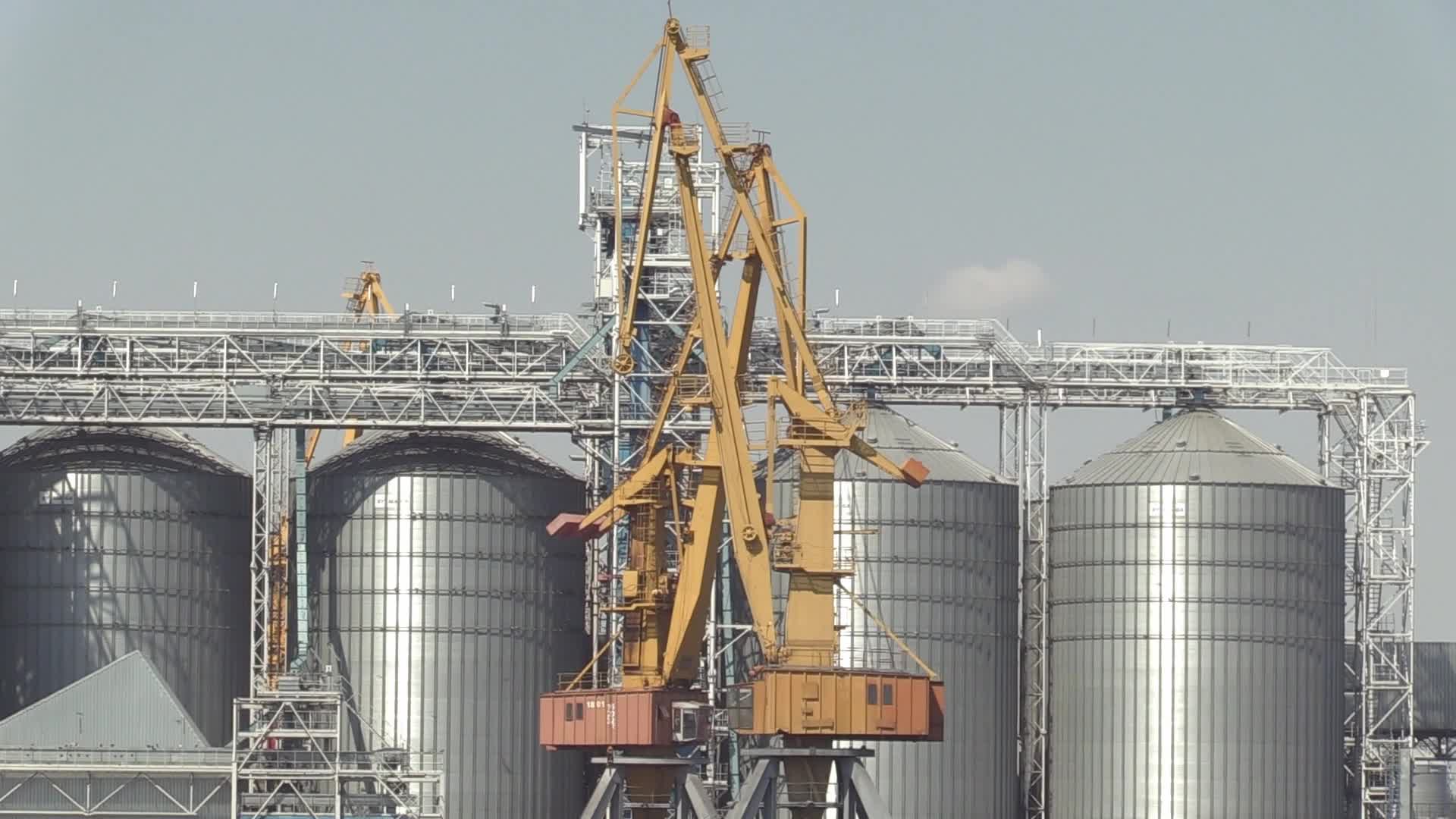 The grain terminal and the Comorian-flagged Kubrosli-Y cargo ship with wheat grain in the sea port of Odesa, amid Russia's invasion of Ukraine