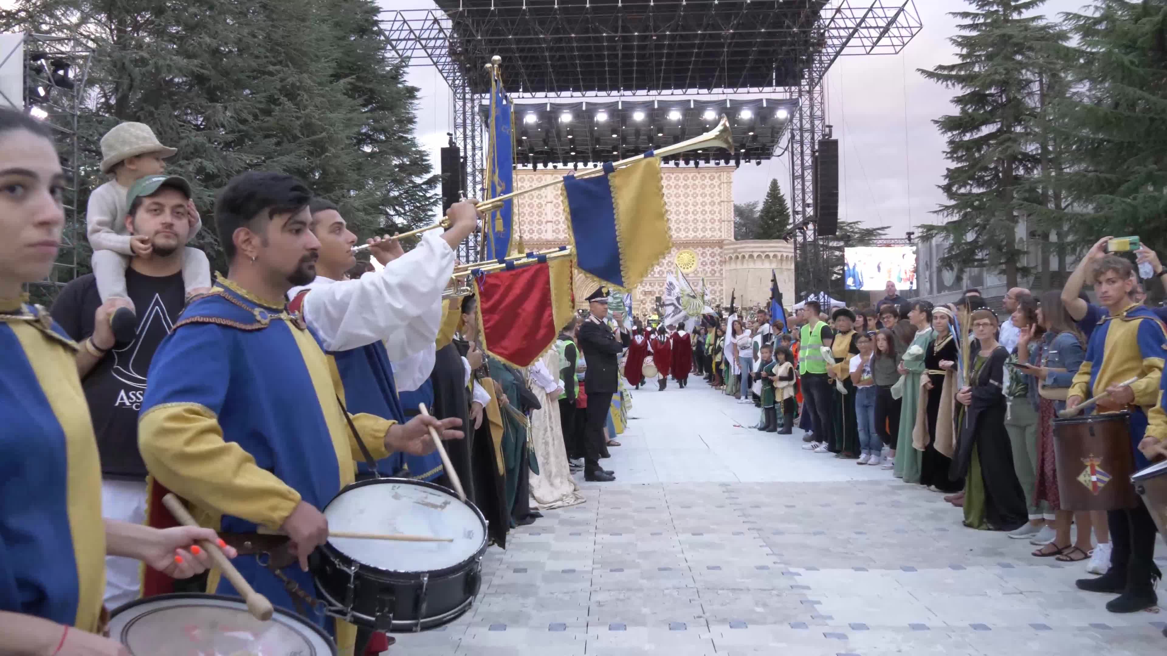 Corteo Della Bolla - 728th Celestinian Forgiveness CelebrationL'Aquila Prepares For Pope Francis' Visit Ahead Of The Celebration of Forgiveness (Perdonanza Celestiniana)