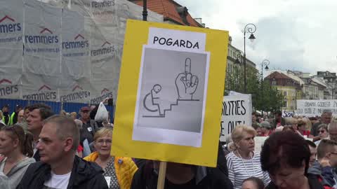 Demonstration For Disability Benefits In Warsaw