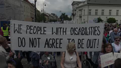 Demonstration For Disability Benefits In Warsaw