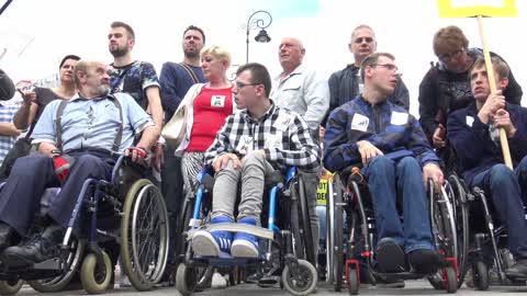 Demonstration For Disability Benefits In Warsaw