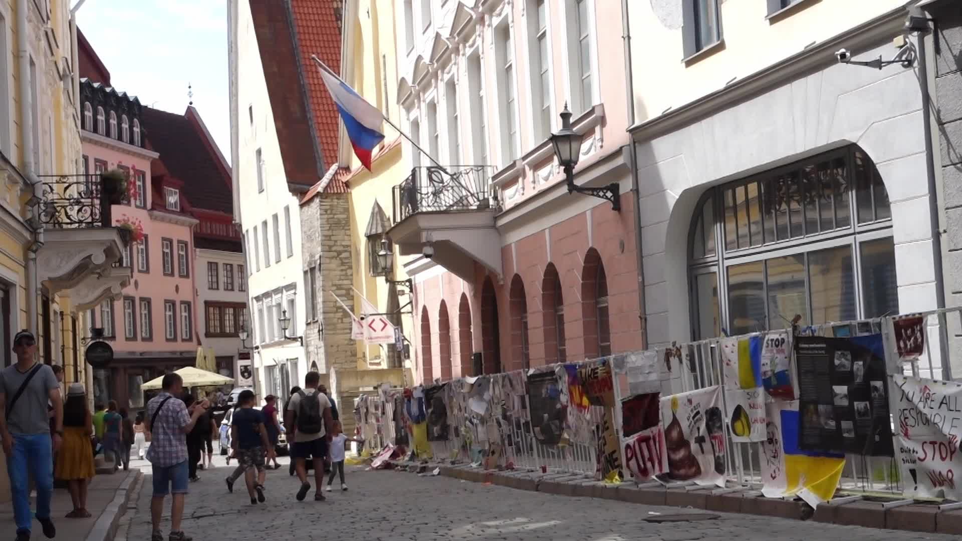 Protest Outside Russian Emabssy In Tallinn, Estonia