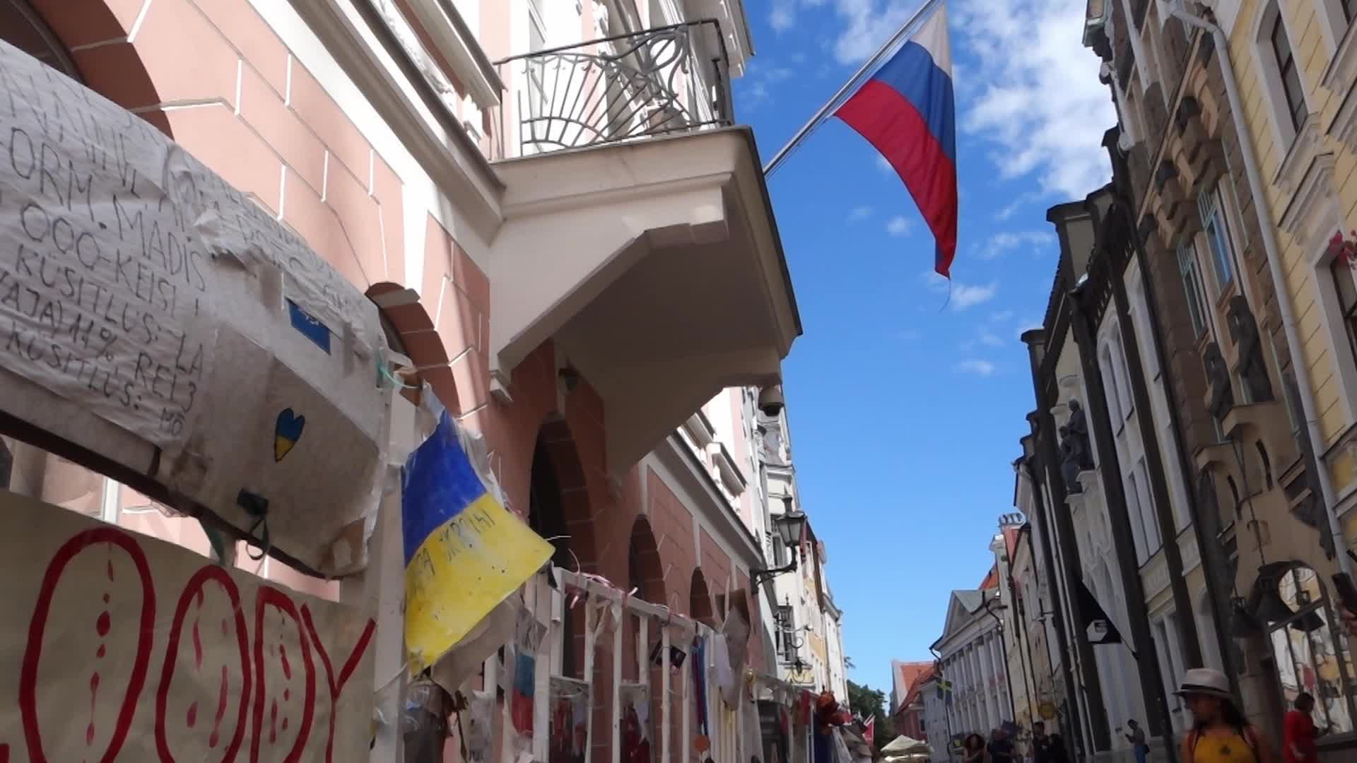 Protest Outside Russian Emabssy In Tallinn, Estonia