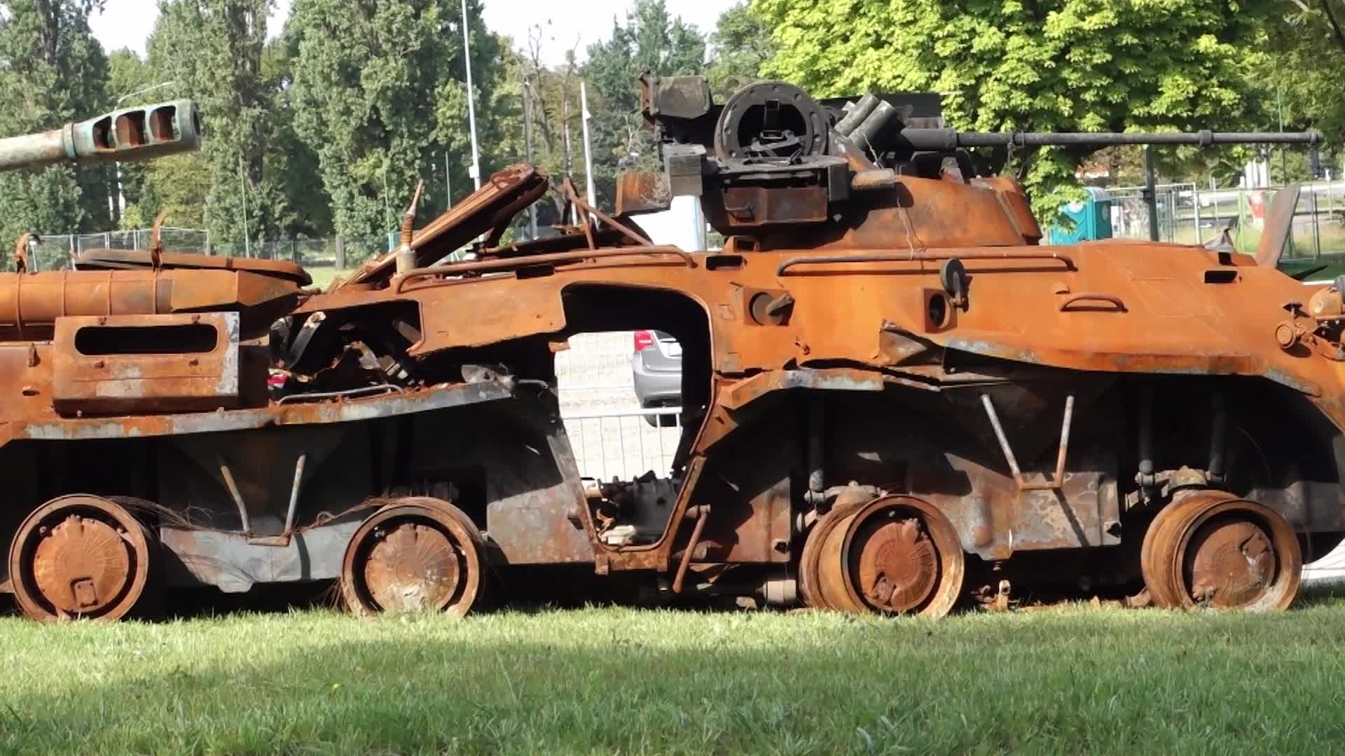 Wrecks Of Russian Tanks From Ukraine In Gdansk