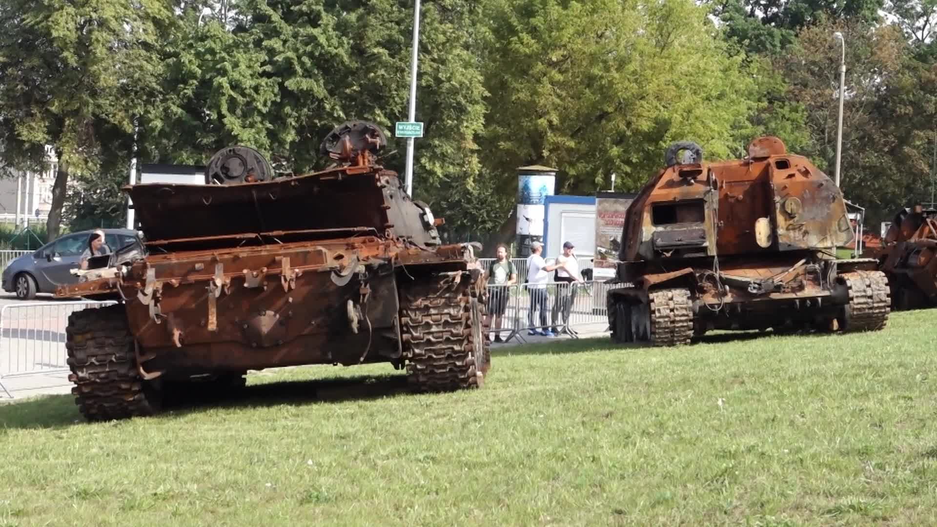 Wrecks Of Russian Tanks From Ukraine In Gdansk