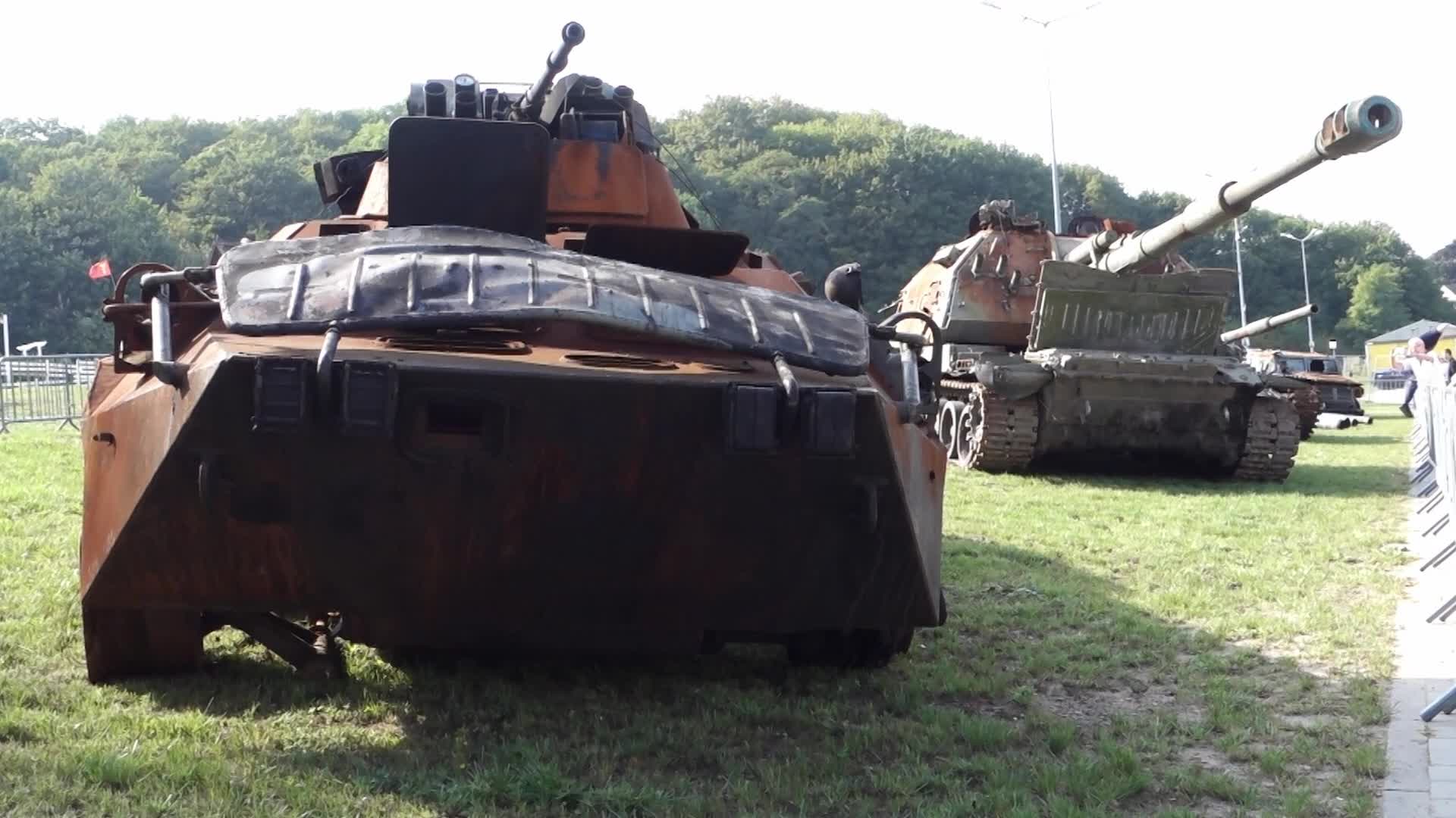 Wrecks Of Russian Tanks From Ukraine In Gdansk