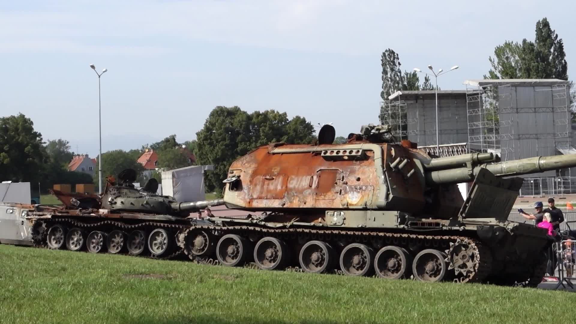 Wrecks Of Russian Tanks From Ukraine In Gdansk