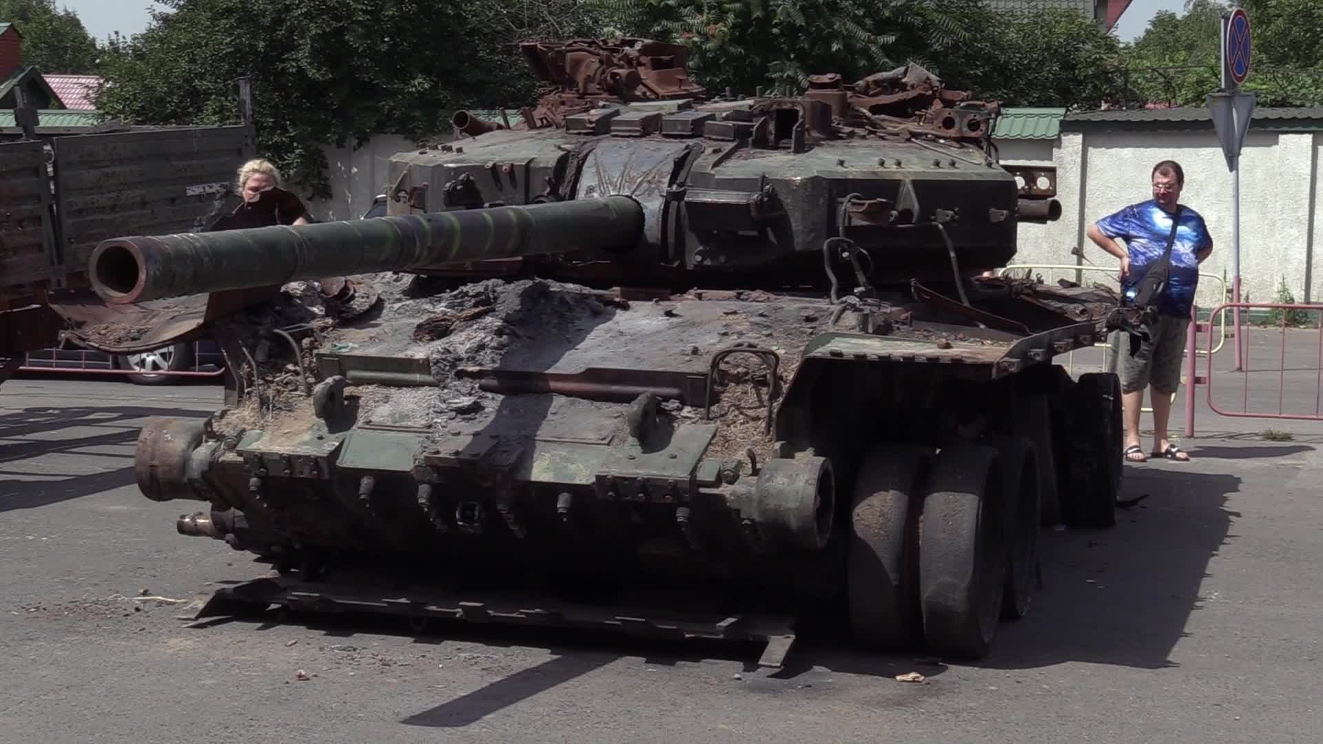 Destroyed Russian military vehicles captured in fights diplayed in Odesa to the Independence Day of Ukraine, amid Russia's invasion of Ukraine